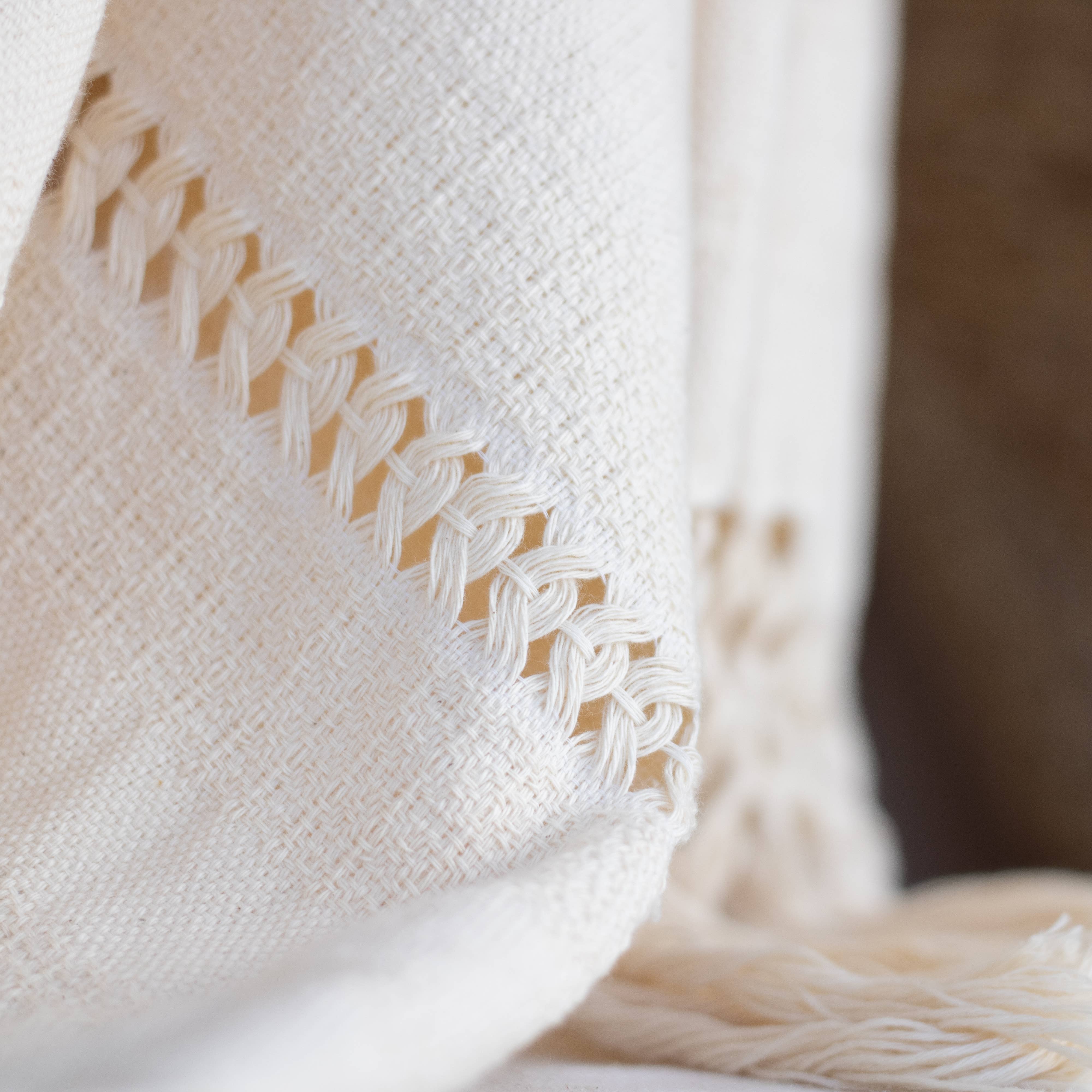 Handwoven Organic Cotton Shawl Wrap - Natural Cotton, photo 2 of 8