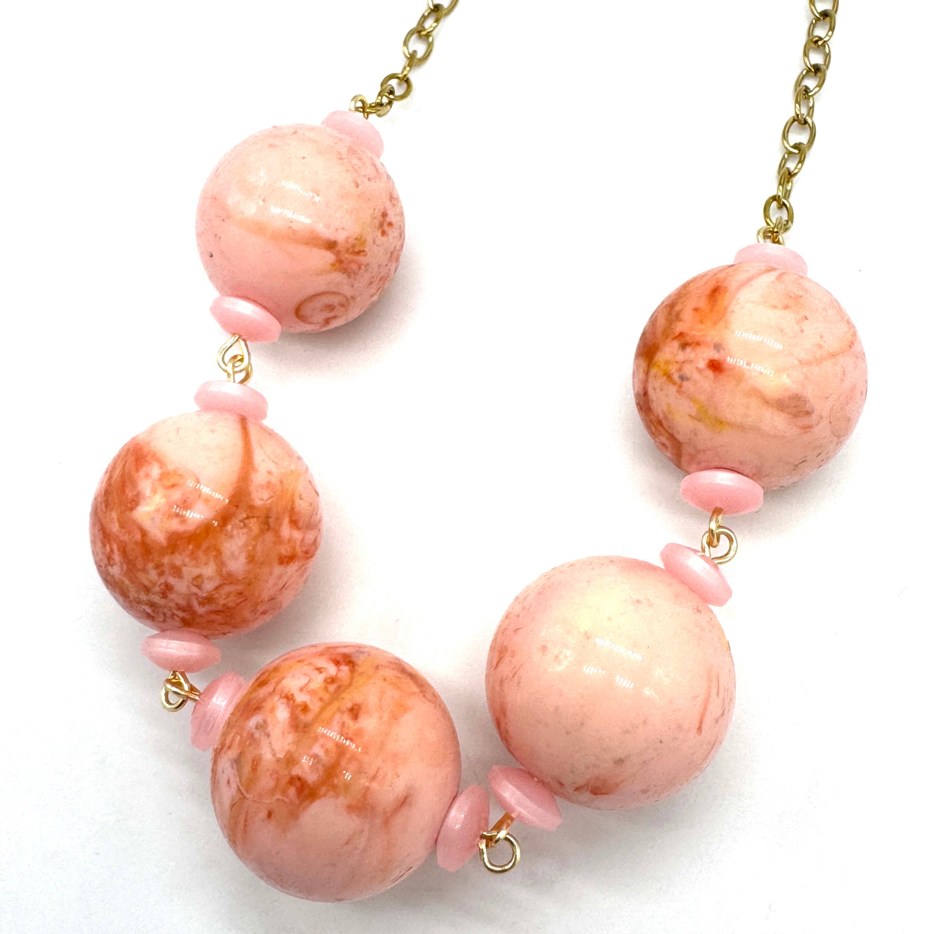 Peaches & Cream Orb Necklace, photo 3 of 5