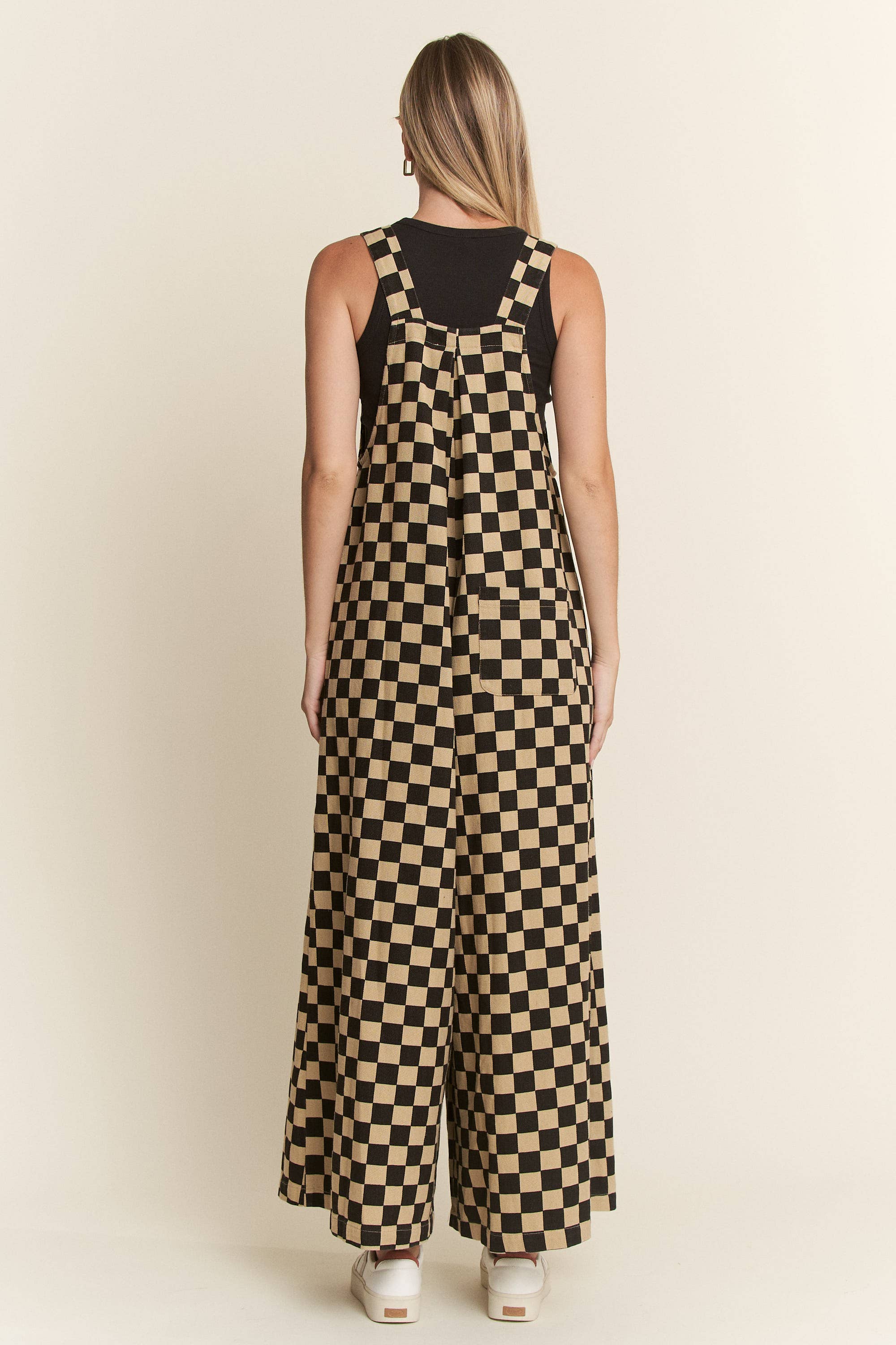 CHECKERED WIDE LEG OVERALLS, photo 7 of 8