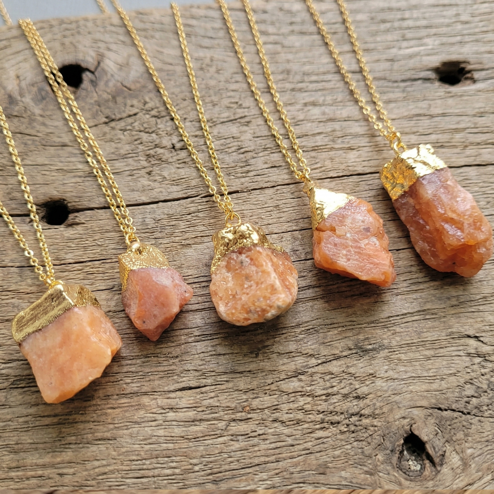 Raw Sunstone Protection Necklace, photo 3 of 3
