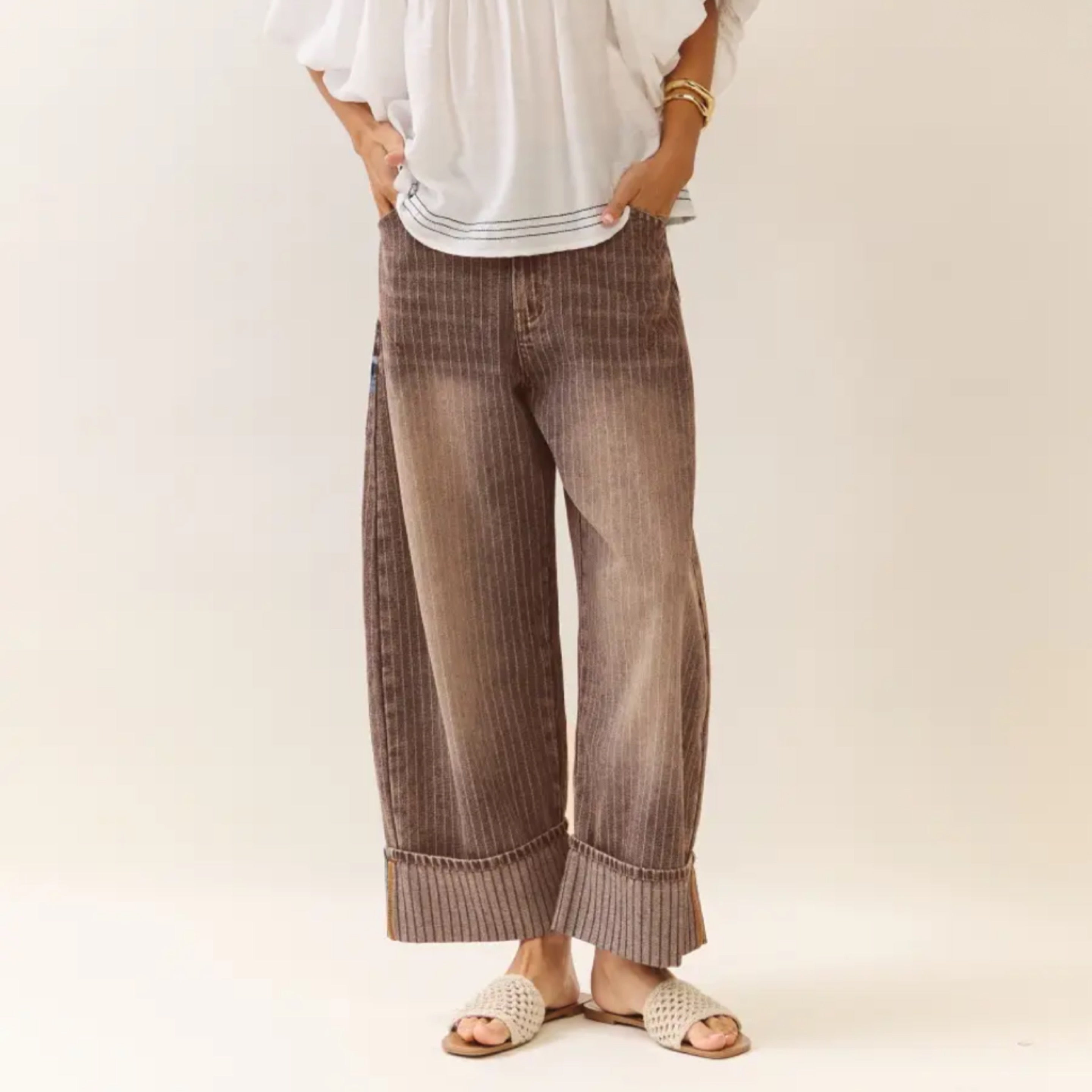 Striped Barrel Carpenter Culottes