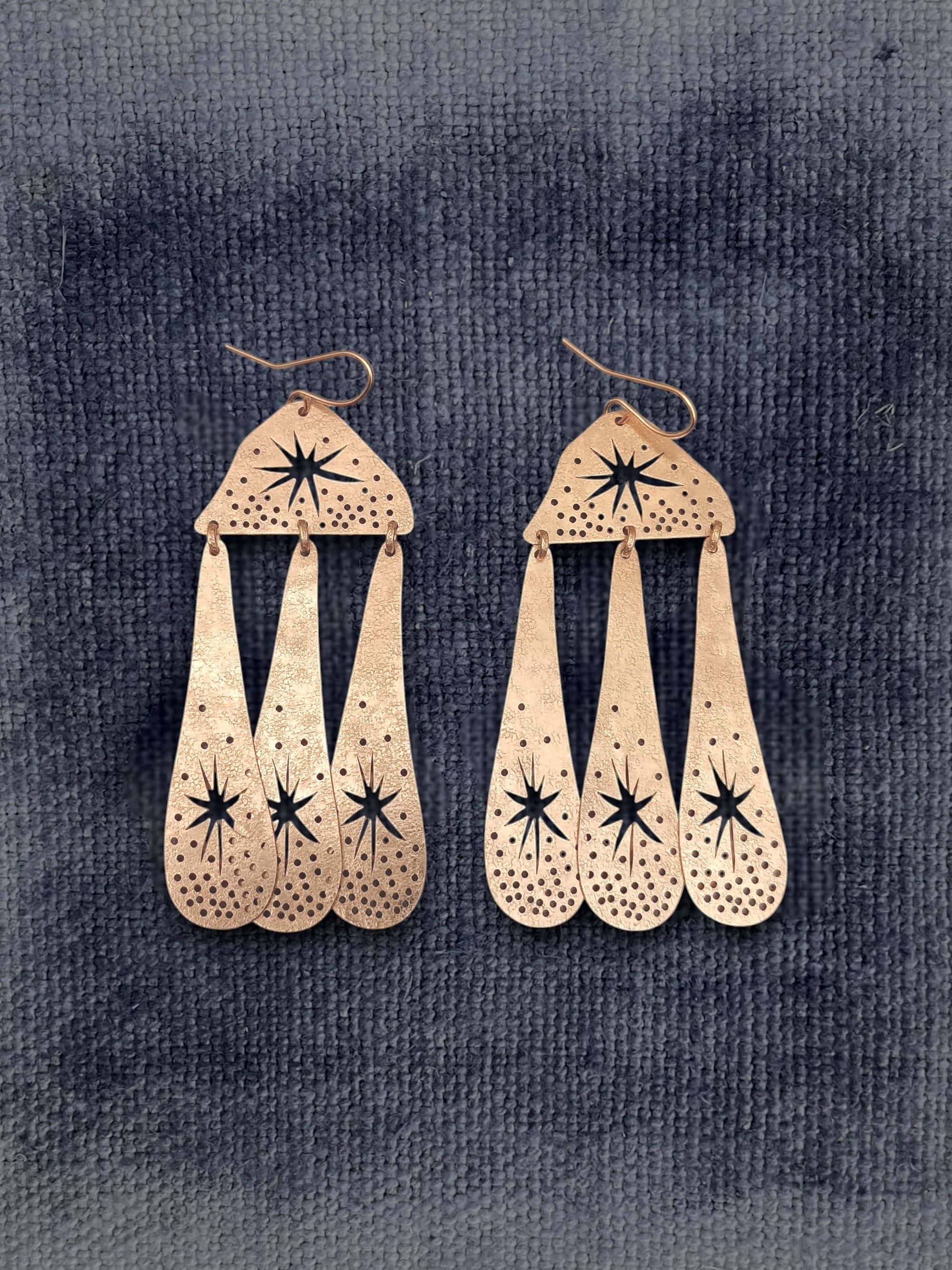 Stars,Brass Earrings, photo 1 of 3