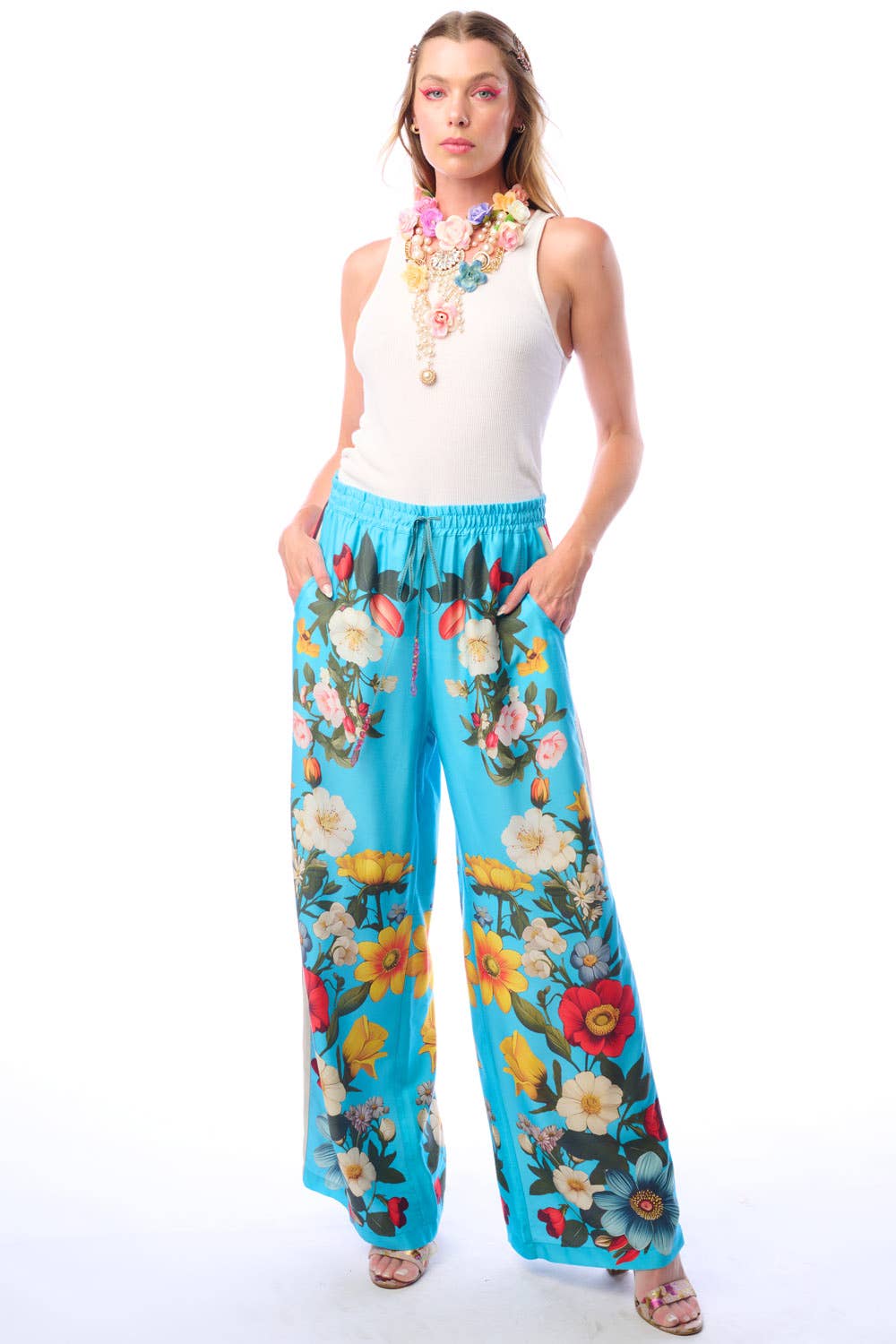 Floral Garden Pants: Blue, photo 4 of 8