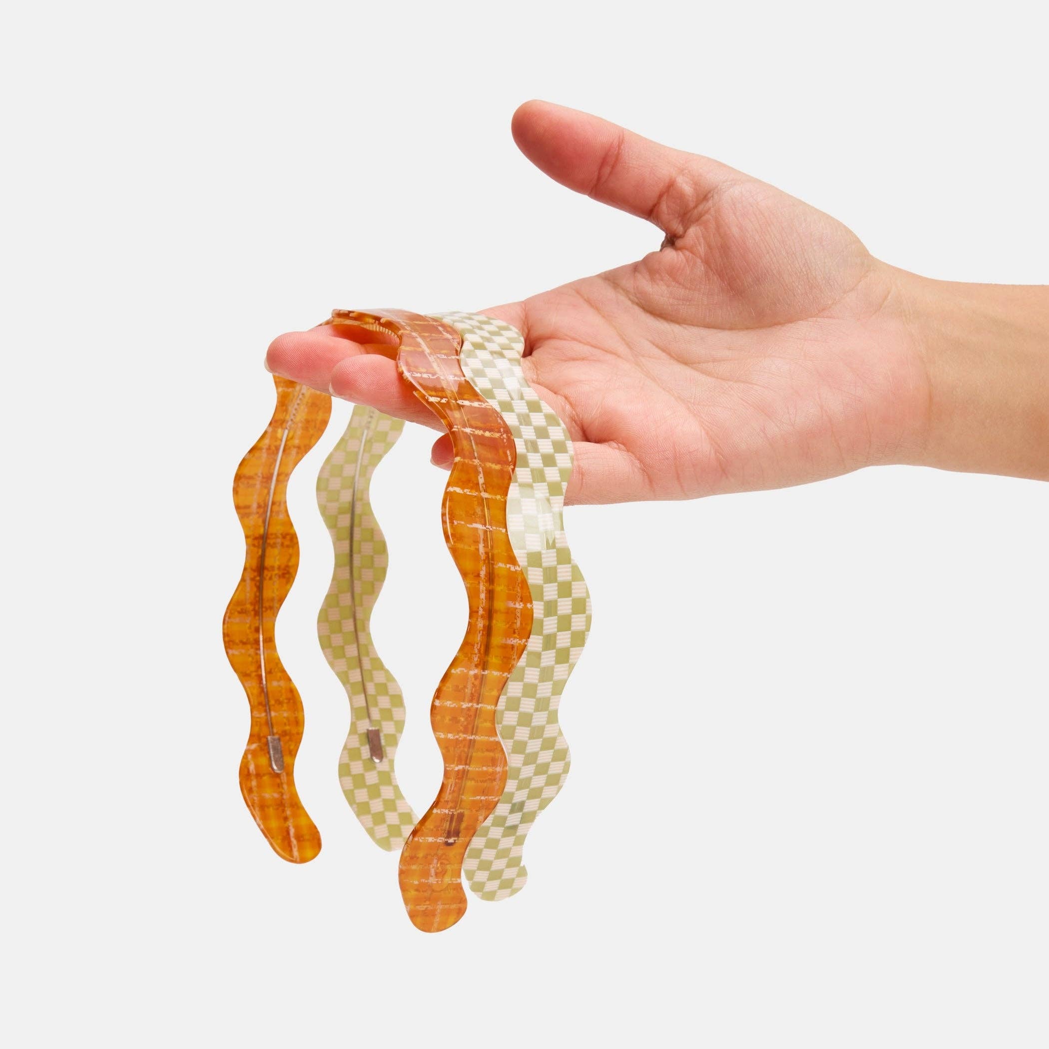 Wavy Headband in Caramel Plaid, photo 3 of 3