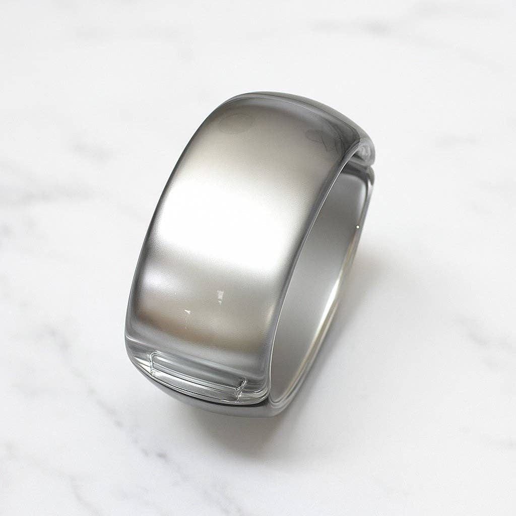 Silver Lining – Vintage Lucite Clamper Bracelet, photo 2 of 7