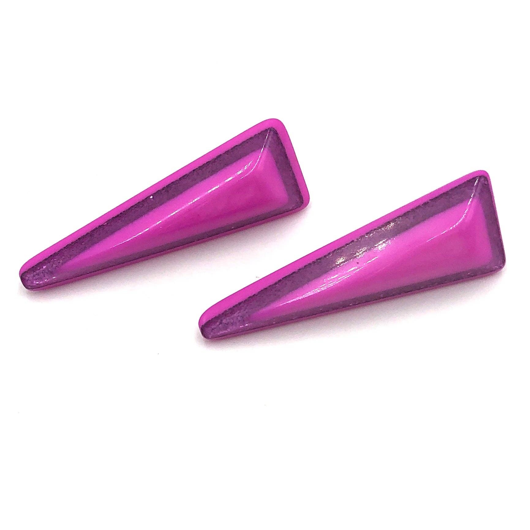 Hot Pink Sparkle Trio Stud Earrings, photo 1 of 2