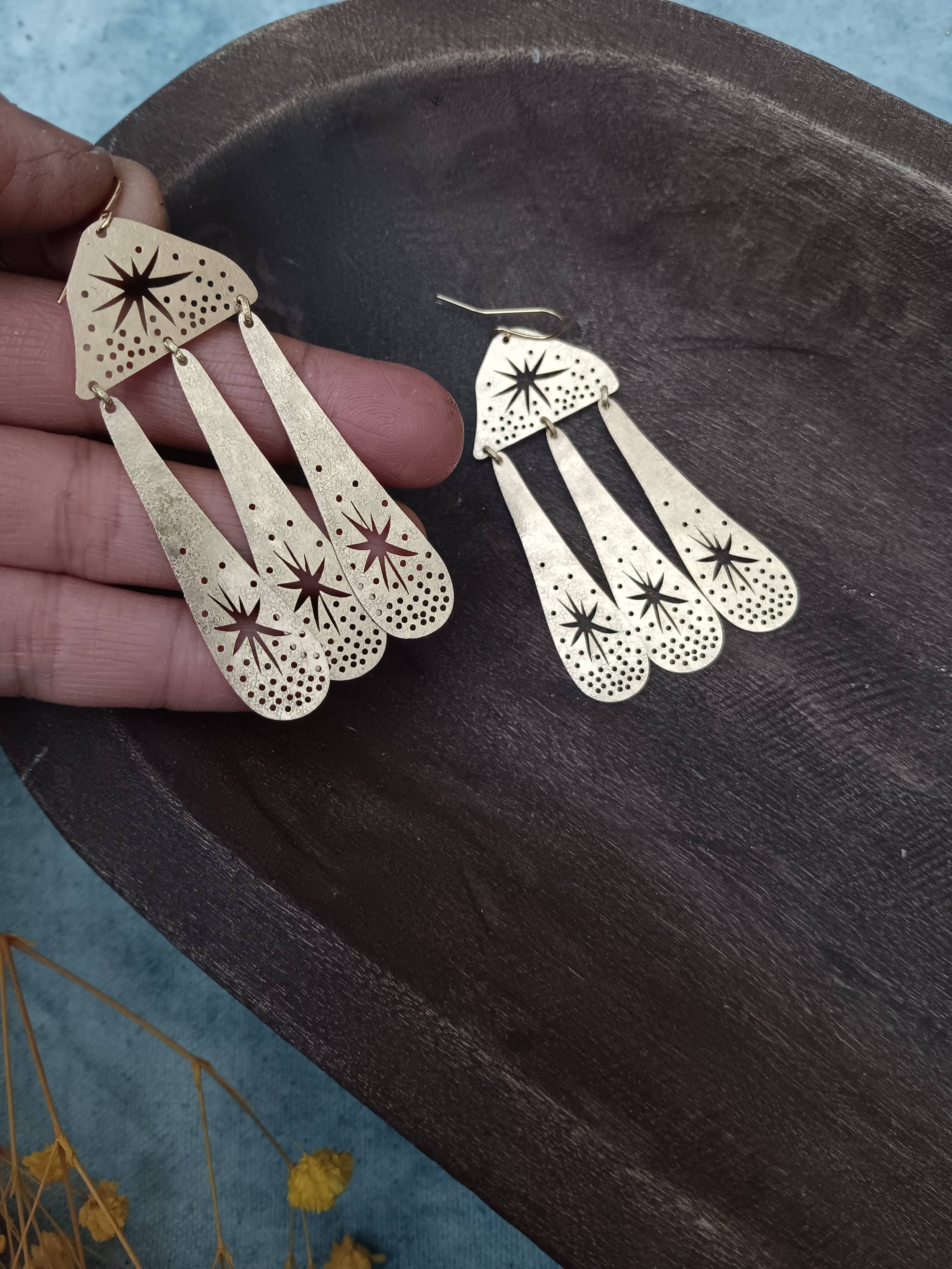 Stars,Brass Earrings, photo 2 of 3