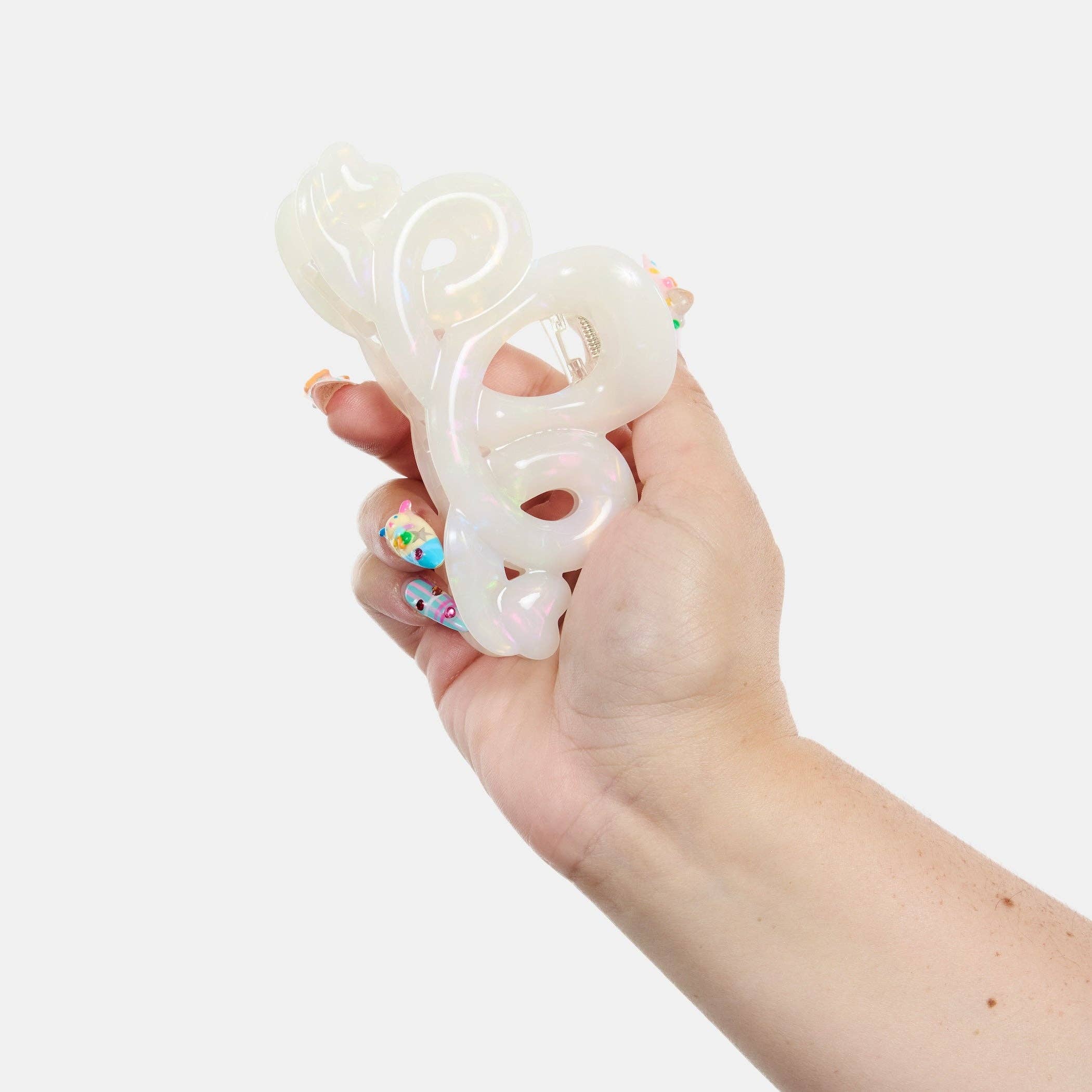 Large Heart Loop Claw in Opal, photo 4 of 5