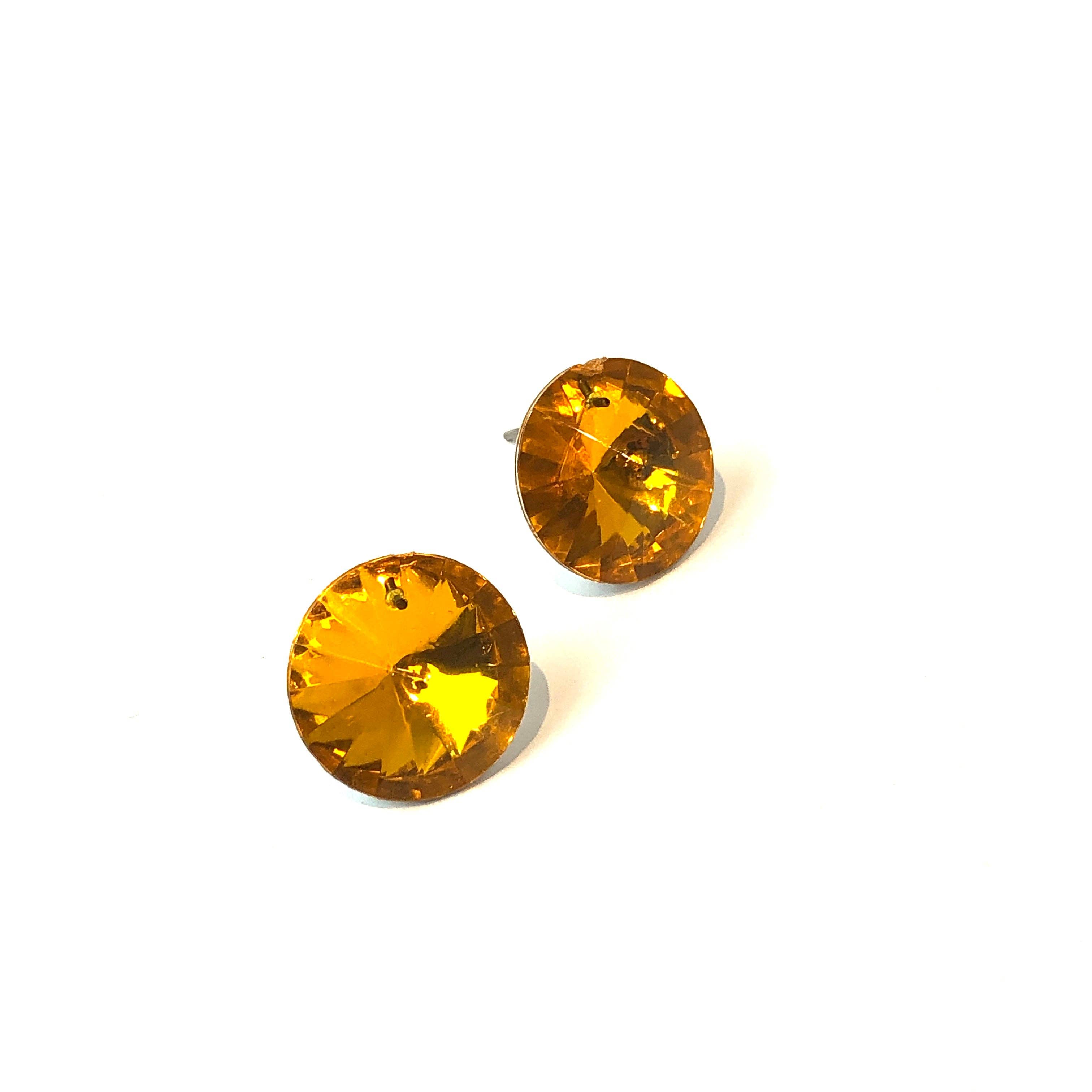 Topaz Jumbo Coin Shine-On Stud Earrings, photo 5 of 5