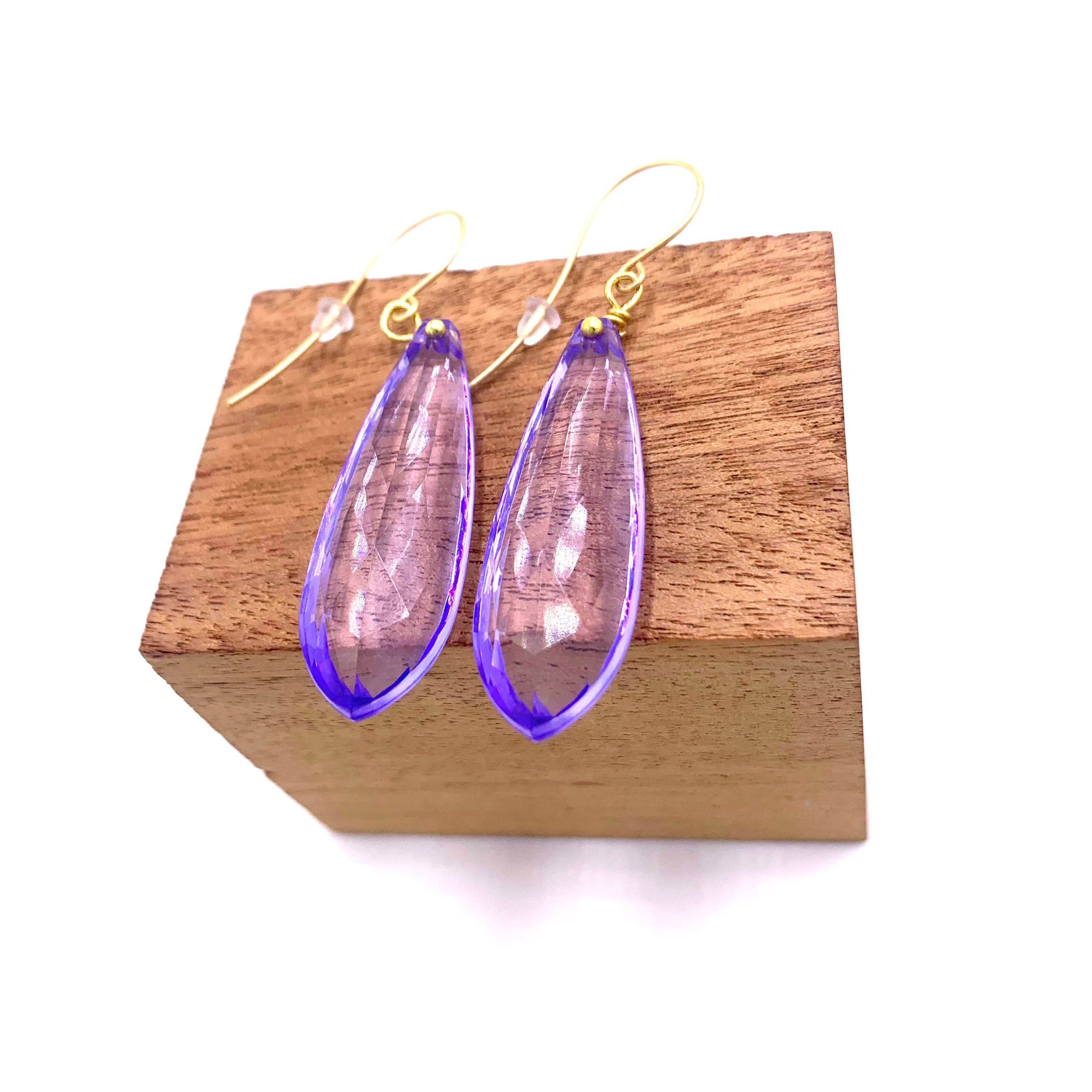 Periwinkle Briolette TearDrop Earrings, photo 4 of 4