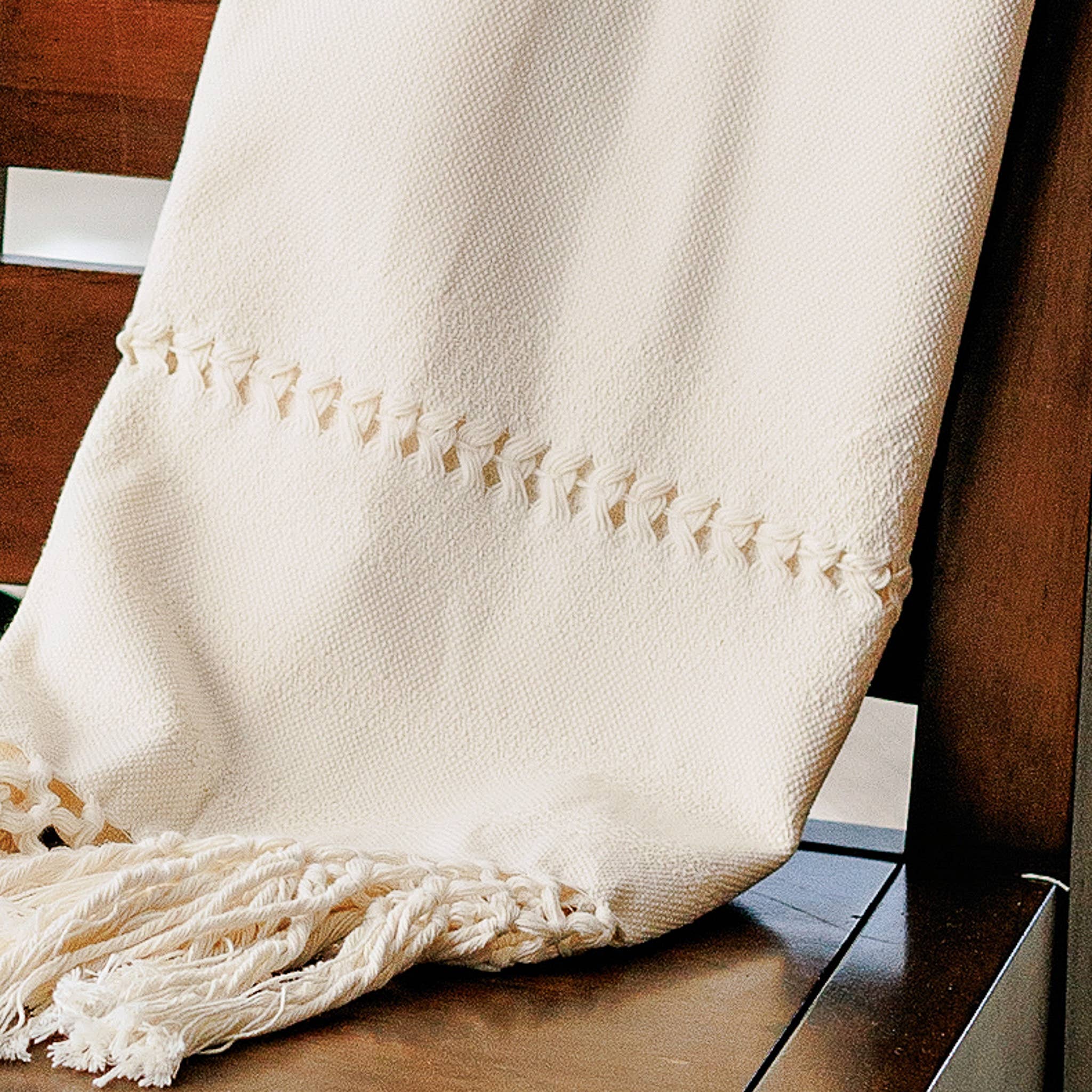 Handwoven Organic Cotton Shawl Wrap - Natural Cotton, photo 5 of 8