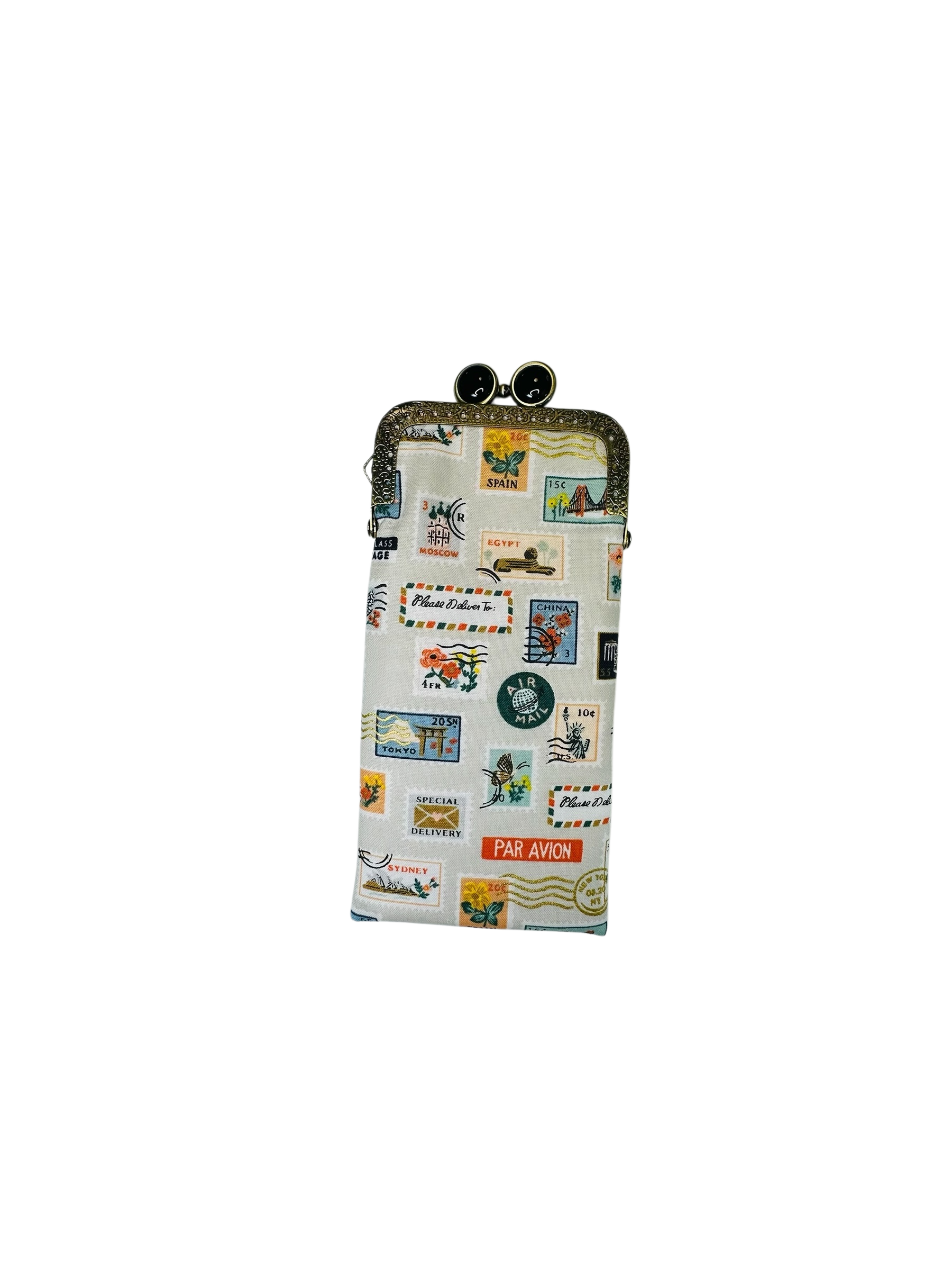 Eyeglass Case-Travel Stamps-Linen, photo 8 of 8