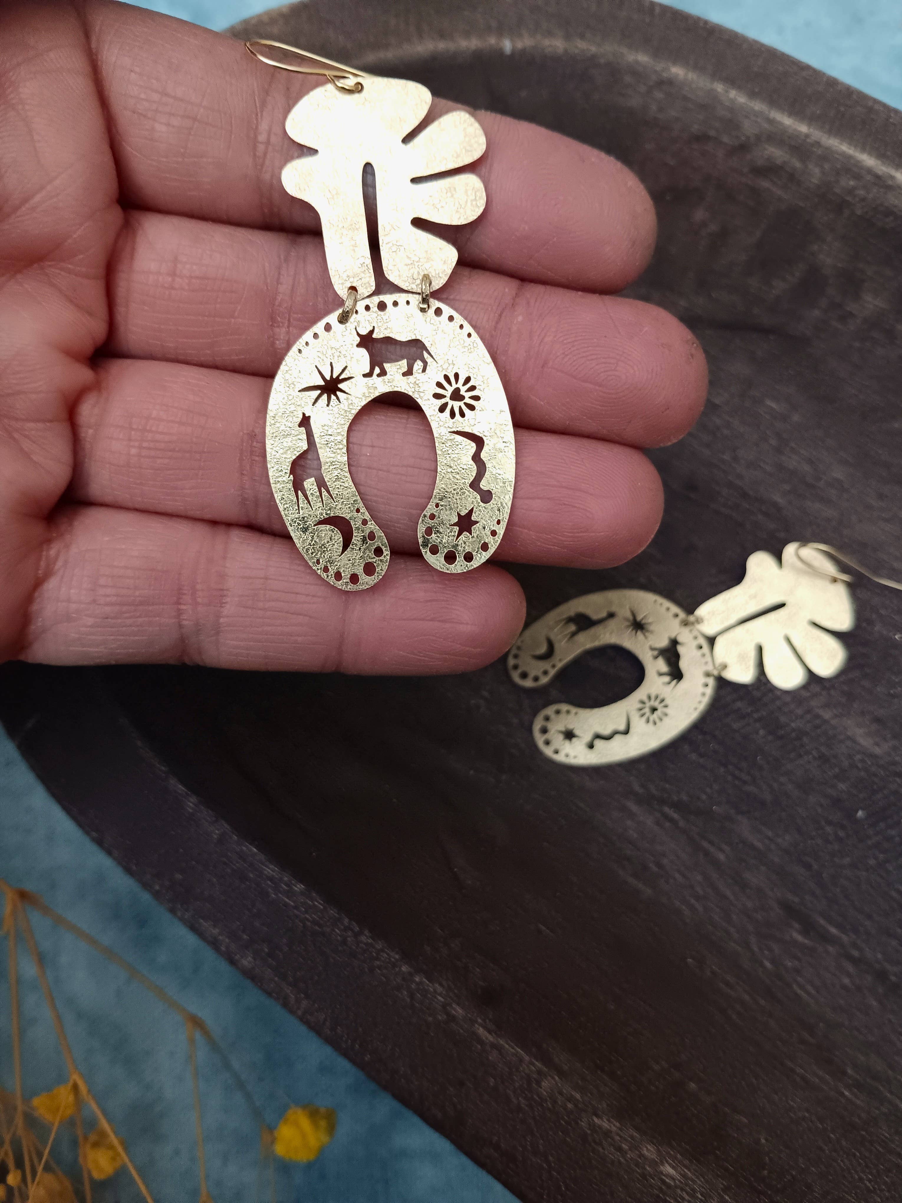 Brass Earrings, Animals, photo 2 of 2