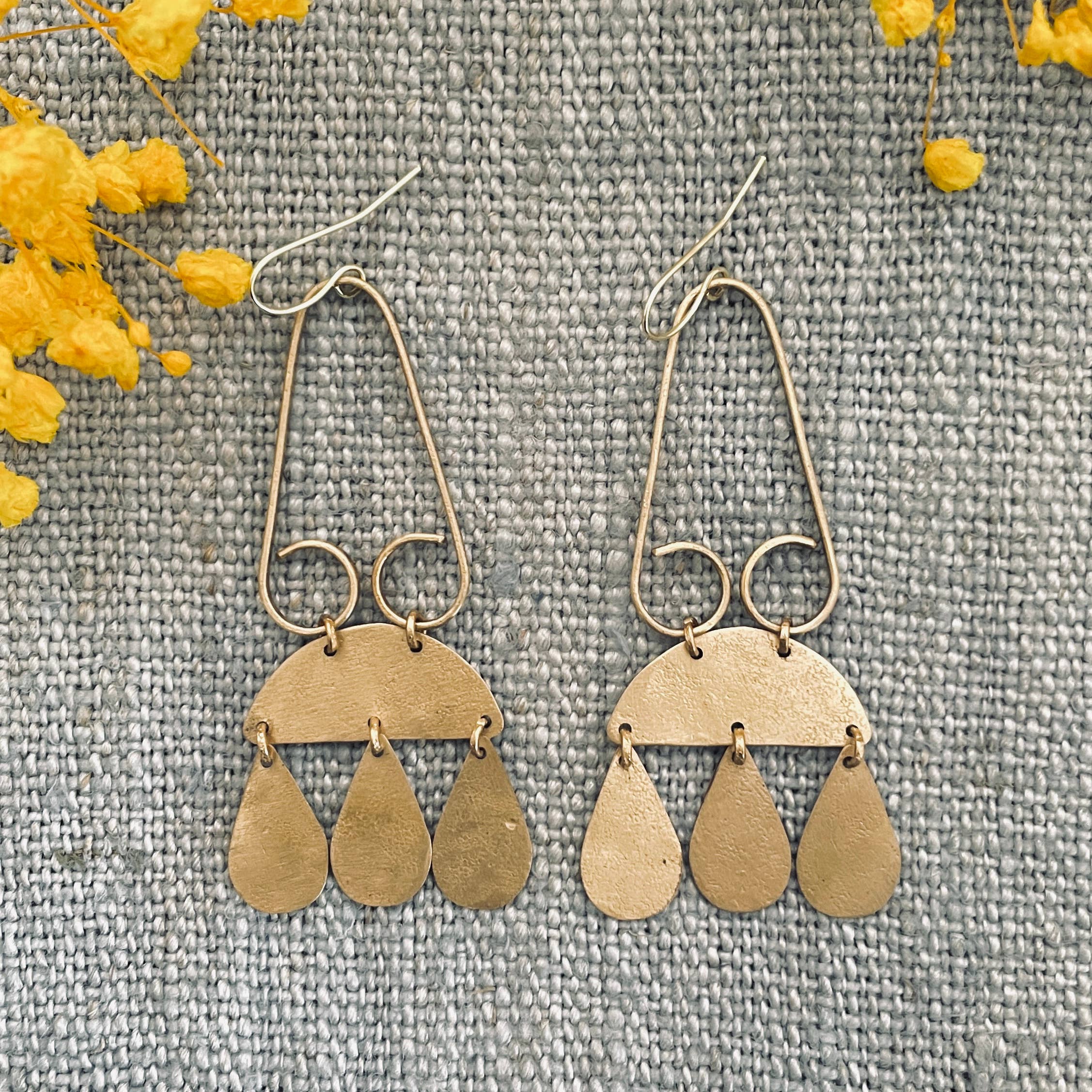 Brass Earrings, Bohemian Co, photo 2 of 3