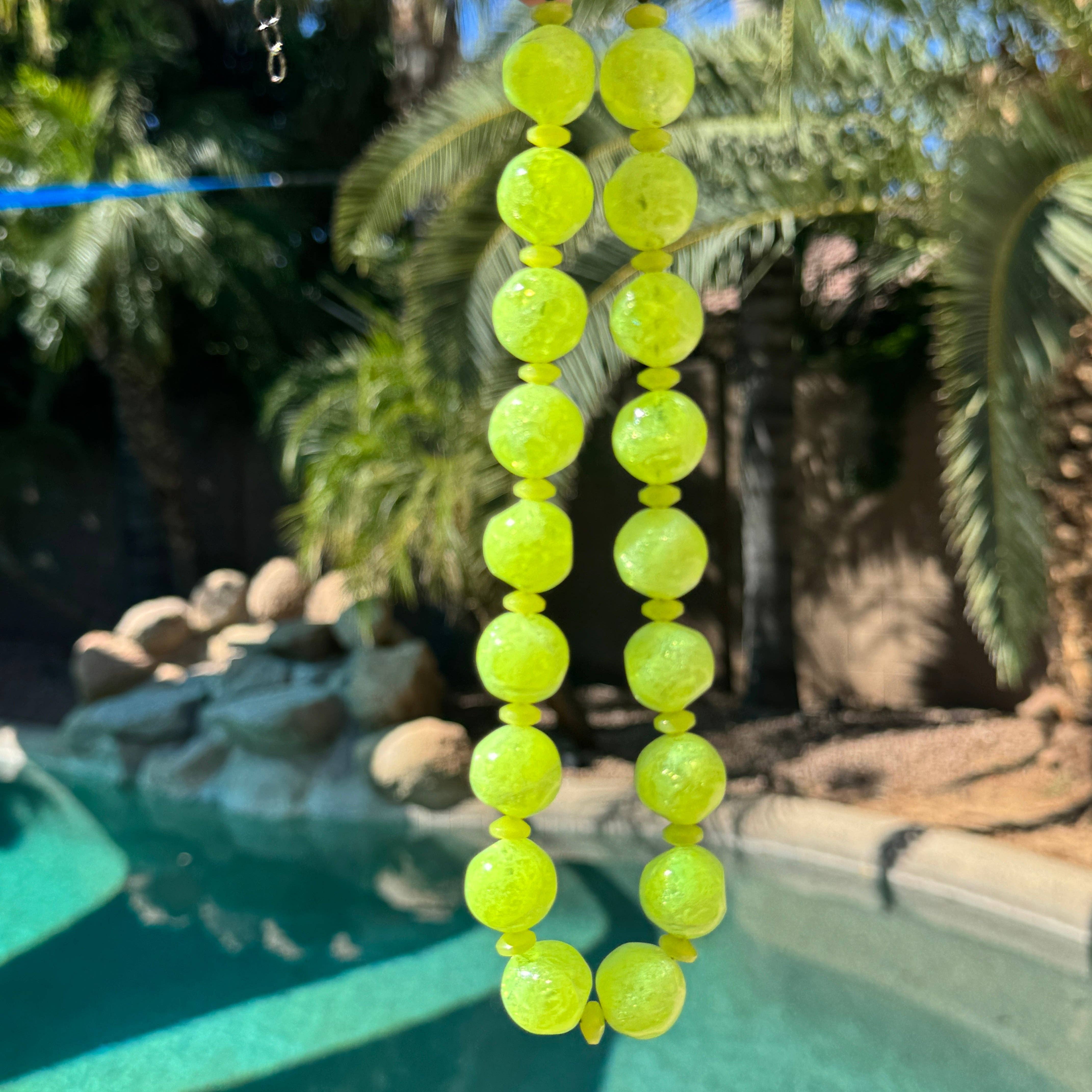 Neon Yellow Crackle Marco Necklace, photo 1 of 8