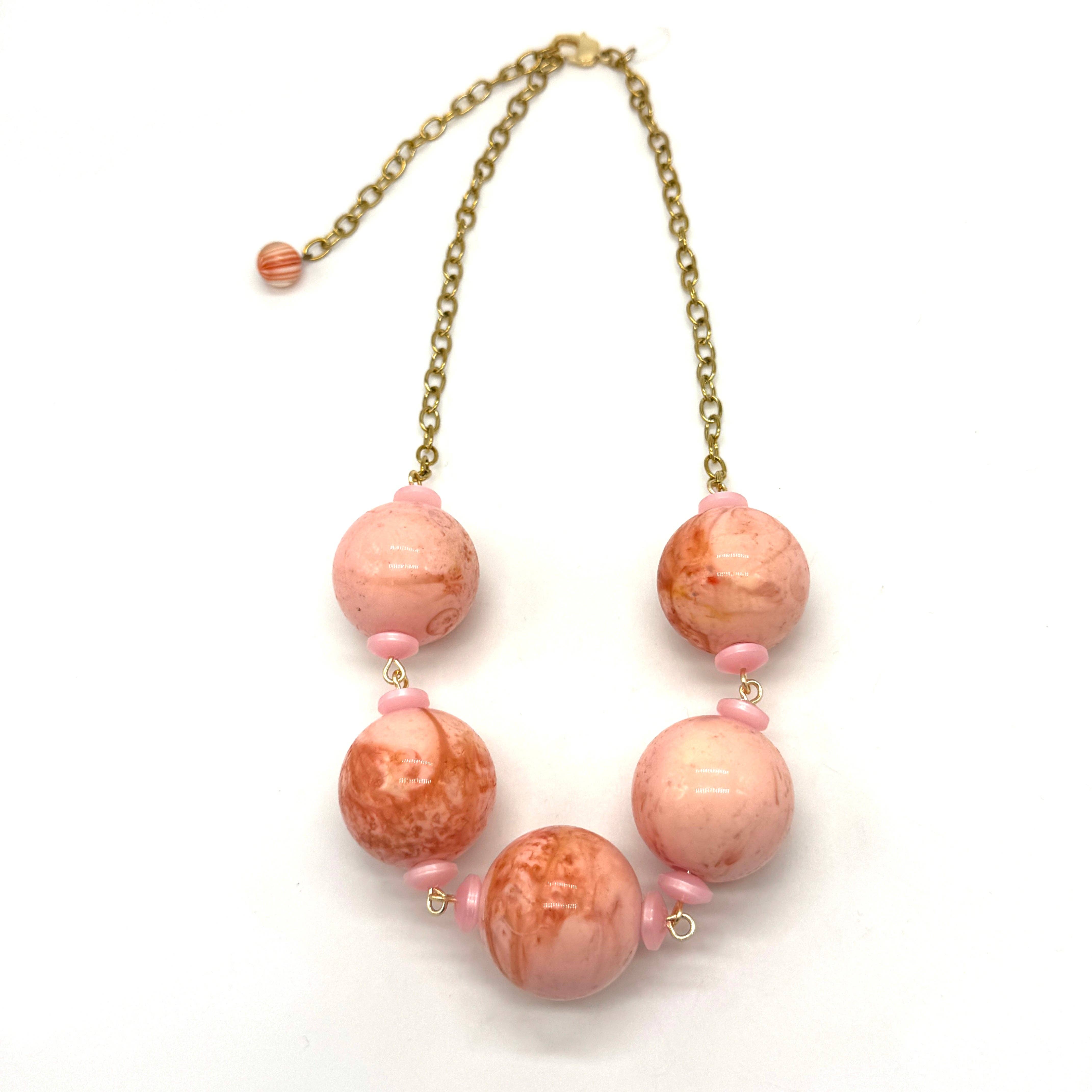 Peaches & Cream Orb Necklace, photo 1 of 5