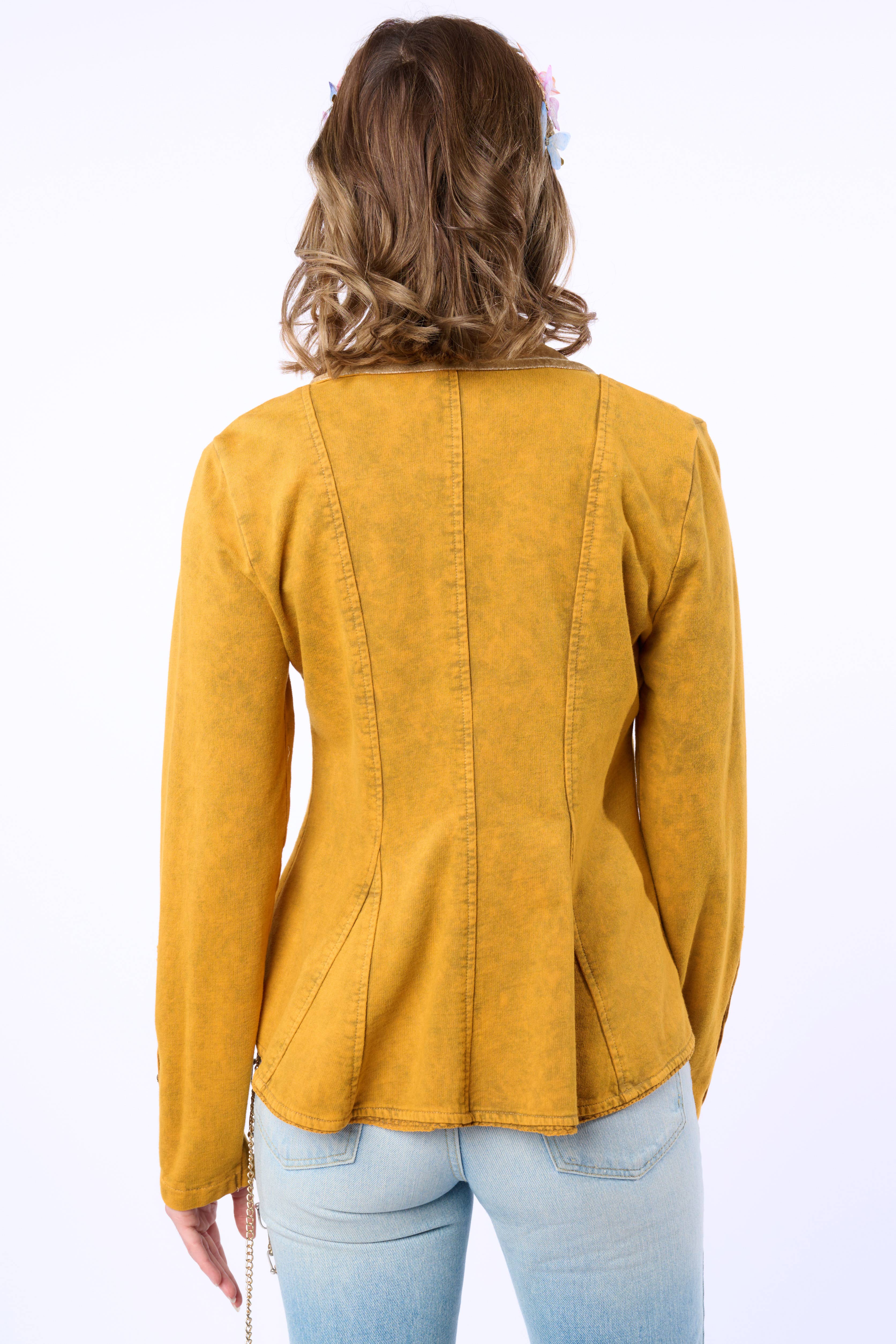 Juliet French Terry Blazer - Mustard, photo 4 of 8