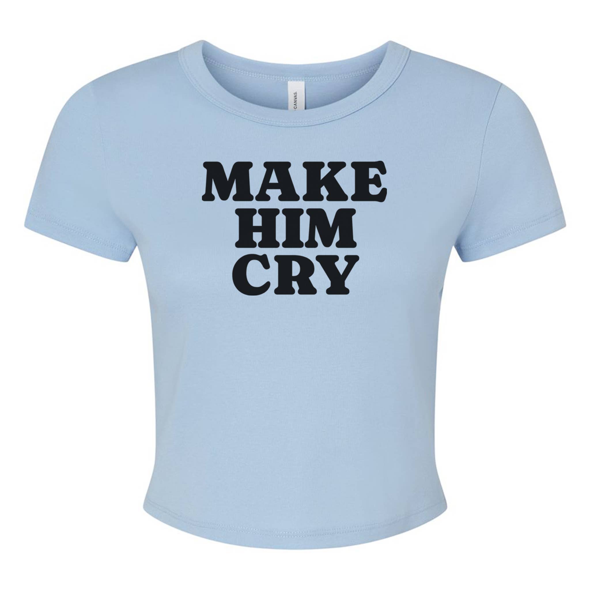 Make Him Cry Micro Tee in light Blue, photo 4 of 4