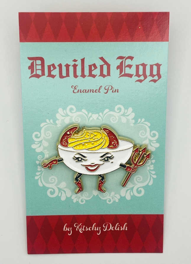 Deviled Egg Enamel Pin, photo 2 of 4
