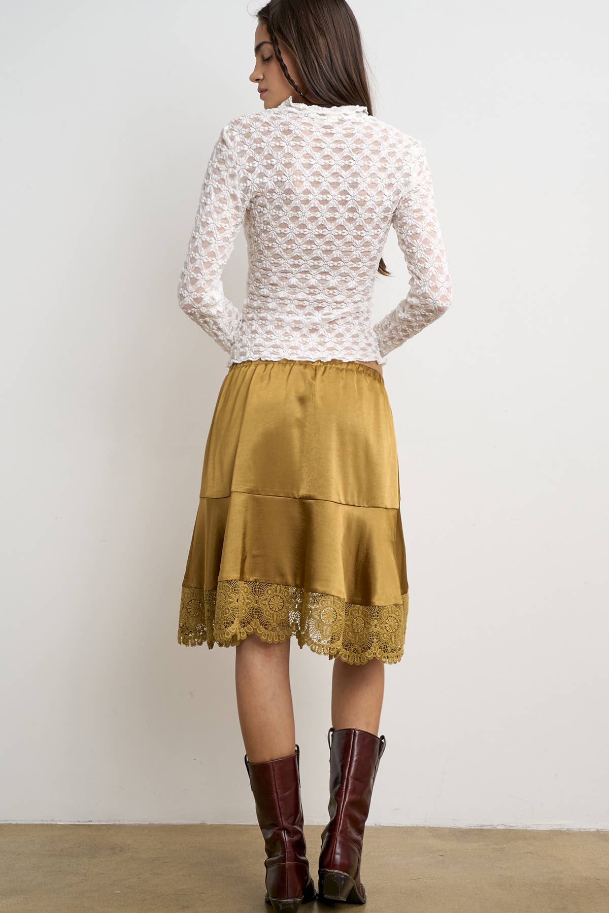 Tiered Lace/Satin Skirt, photo 5 of 6
