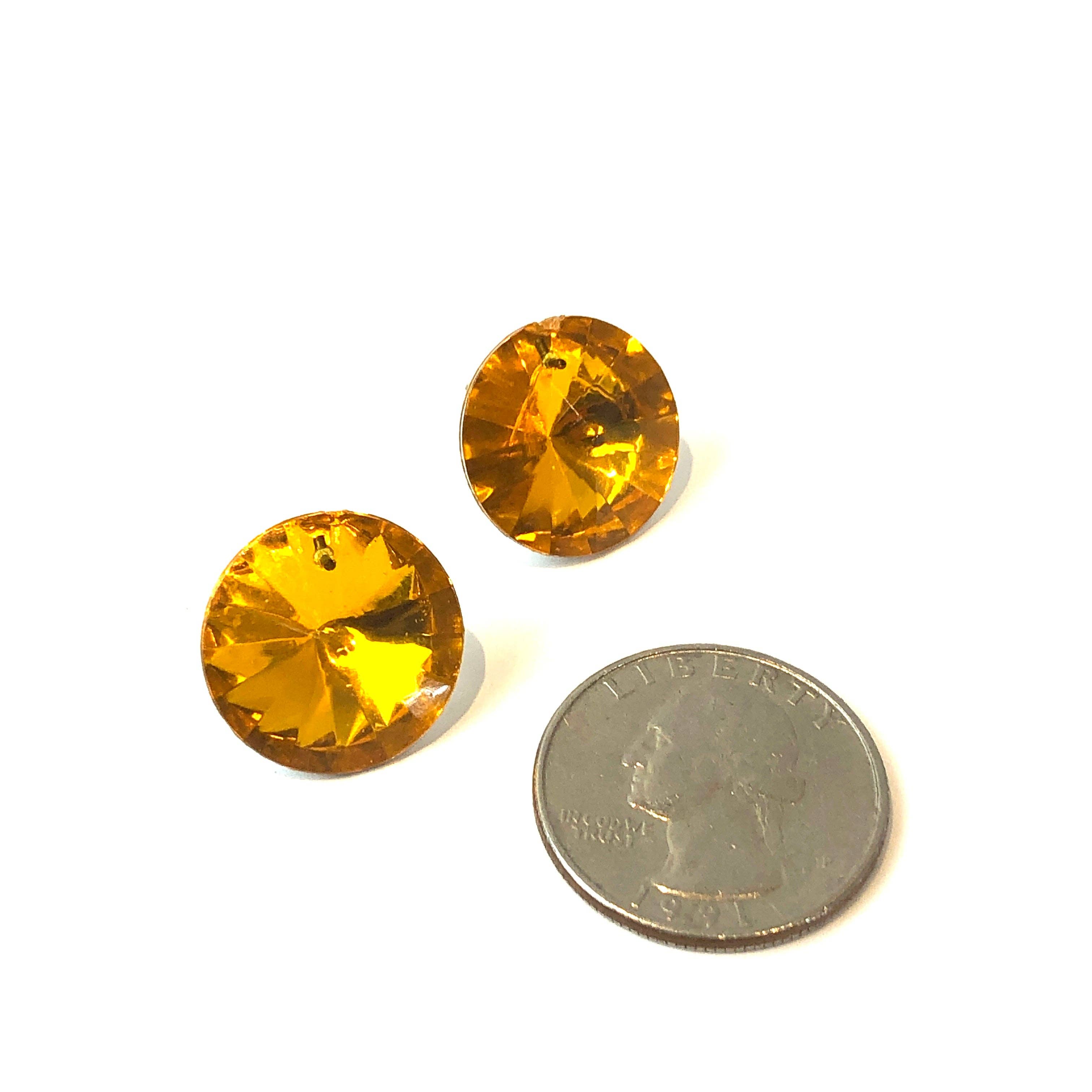 Topaz Jumbo Coin Shine-On Stud Earrings, photo 3 of 5