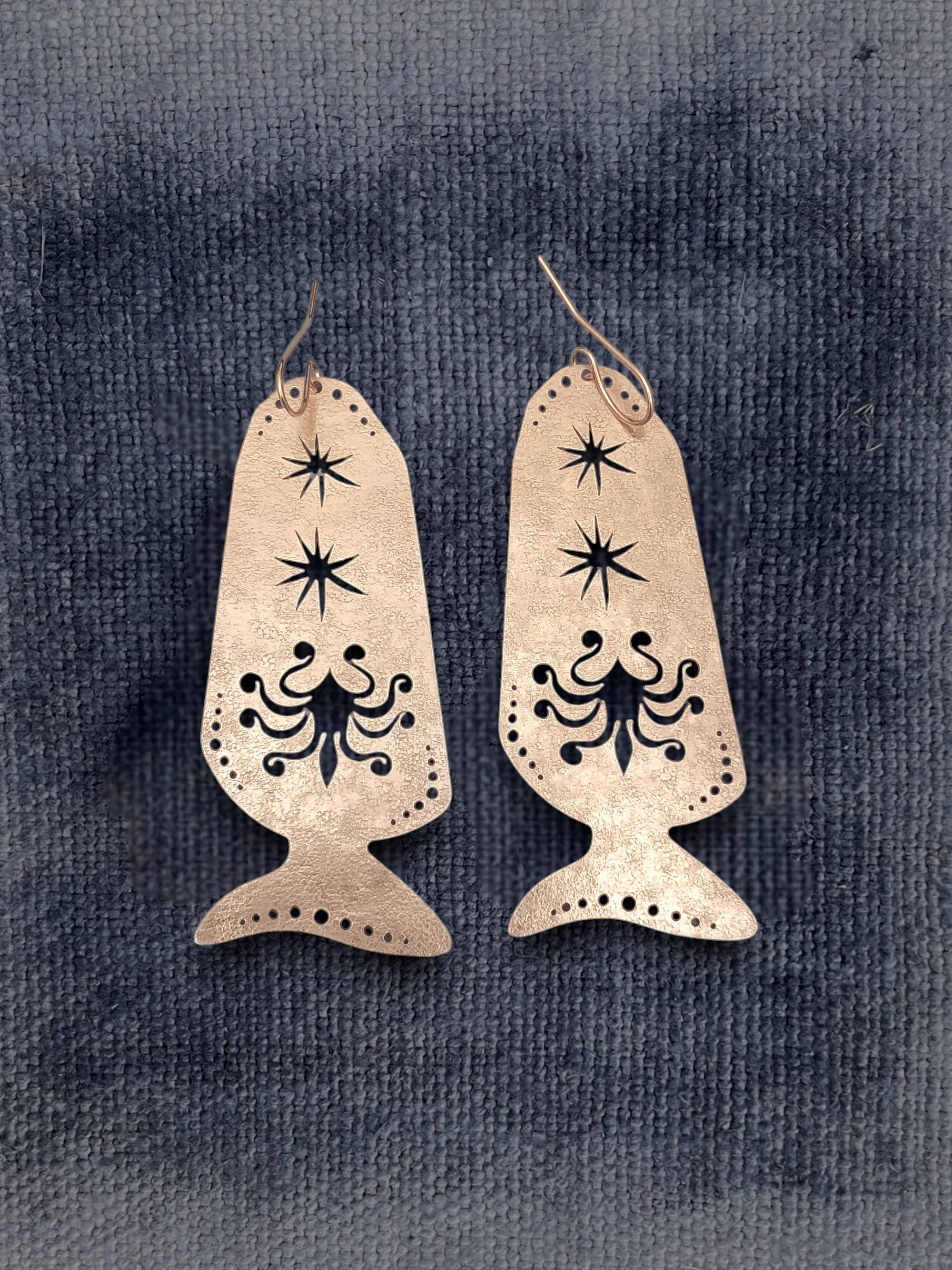 Fish, Brass Earrings, photo 1 of 2