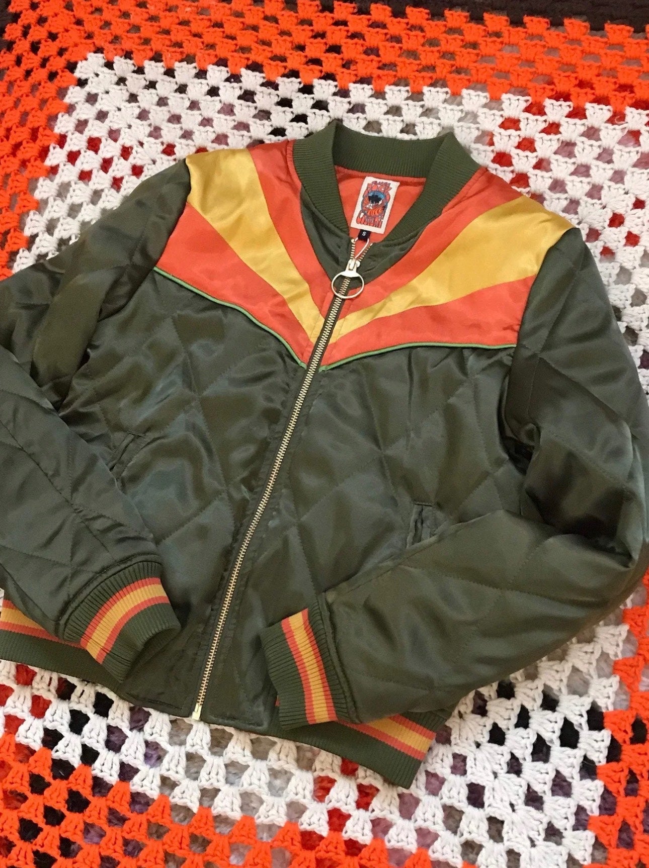 Olive Green Rising Sun Unisex Jacket, photo 2 of 4