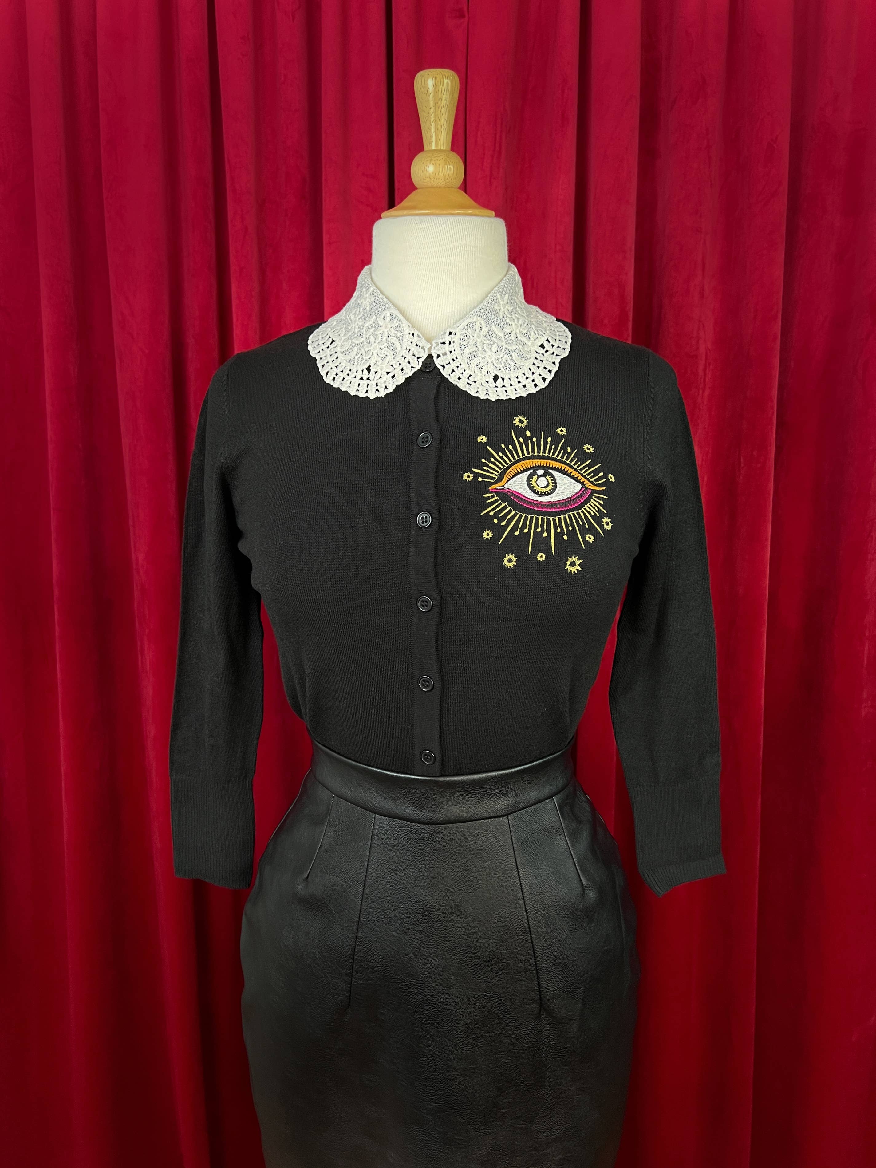 Third Eye Cardigan-Black, photo 3 of 7