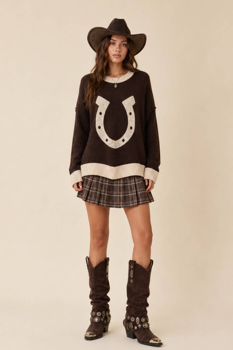 HORSESHOE PATCH KNIT SWEATER, photo 1 of 5