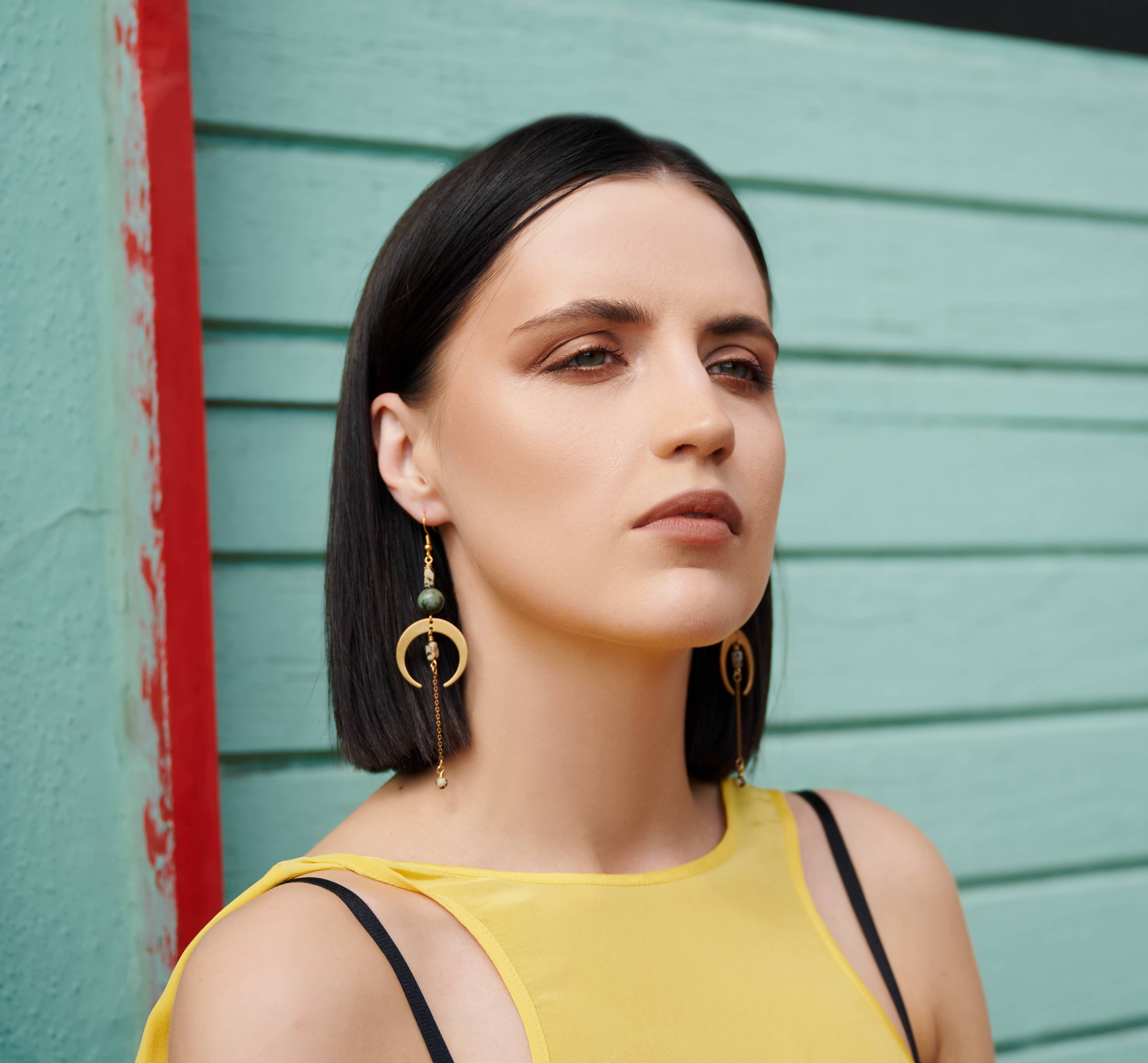 The Sasha Earring - African Turquoise, photo 2 of 8