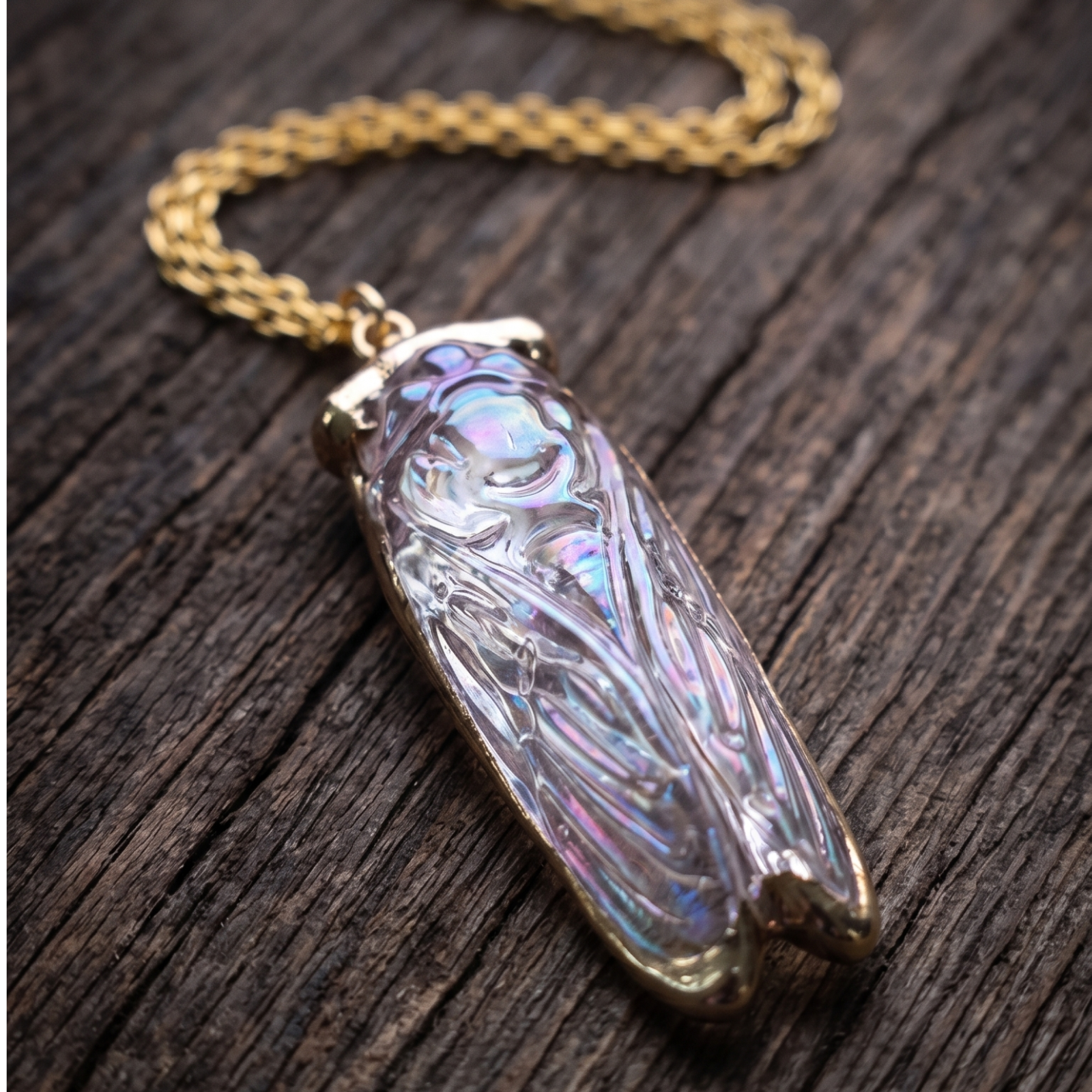 Golden Dawn Cicada Talisman Necklace, photo 1 of 2