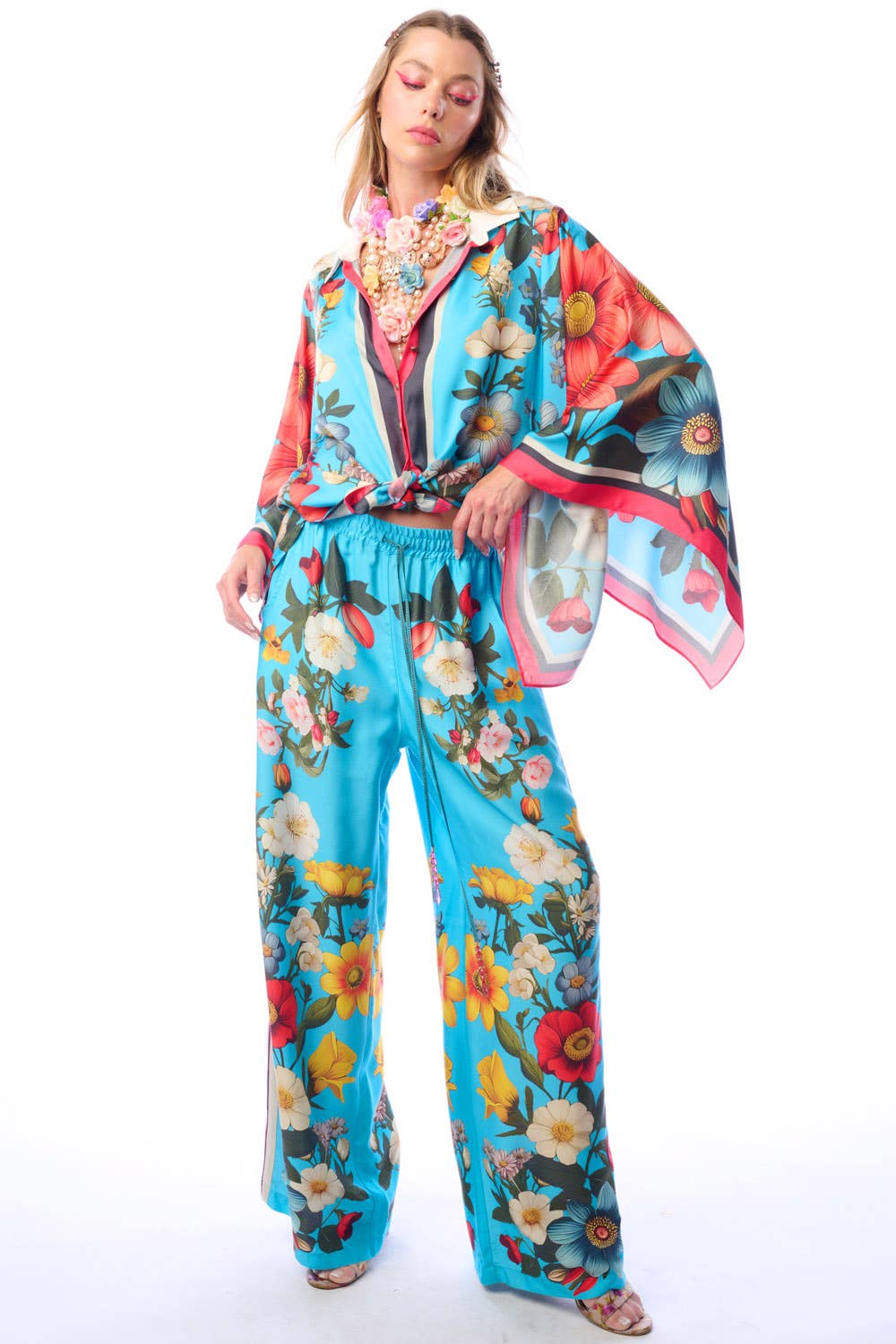 Floral Garden Pants: Blue, photo 3 of 8