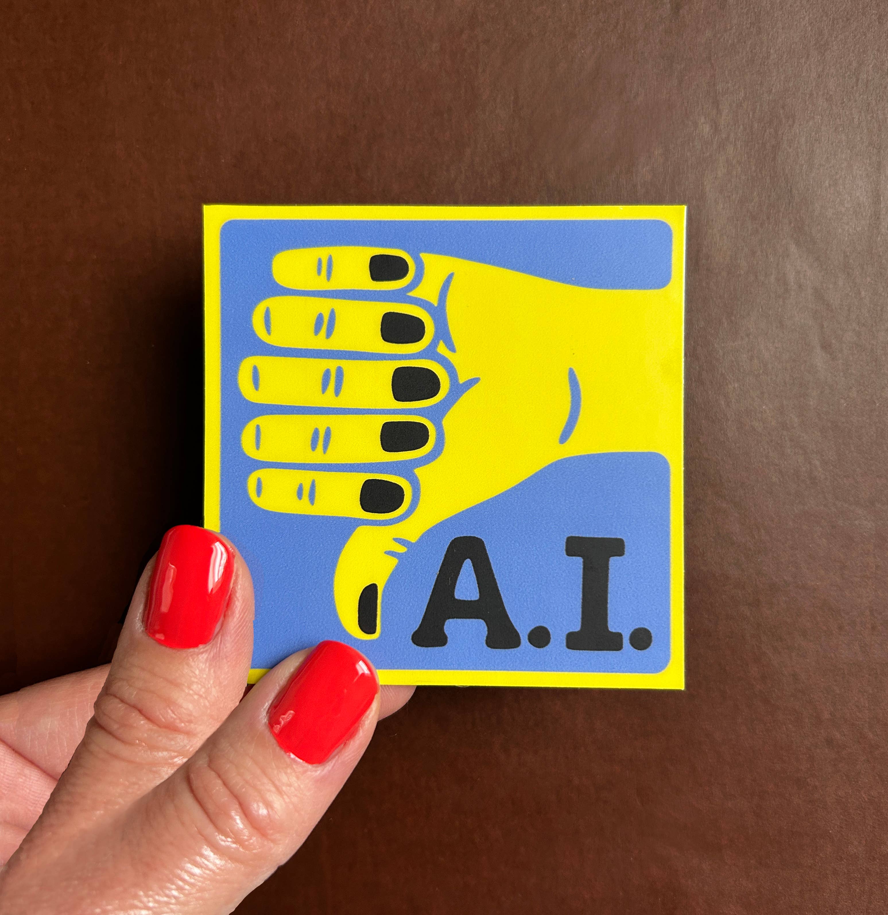 Thumbs Down to AI - Anti-Artificial Intelligence Sticker, photo 1 of 3