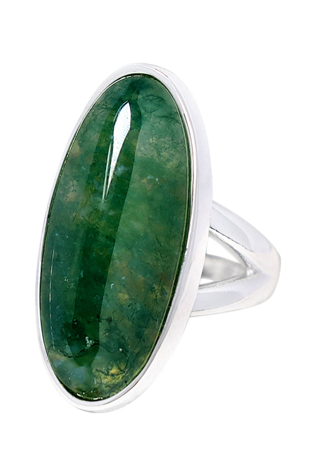 Moss Agate Oval Ring, photo 1 of 3