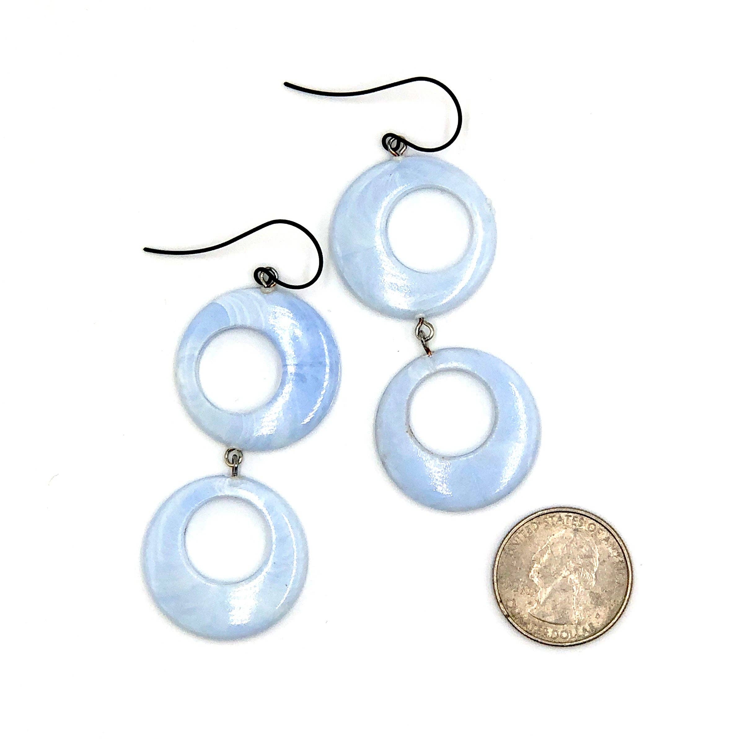Frozen Blue Marcia Earrings, photo 3 of 5