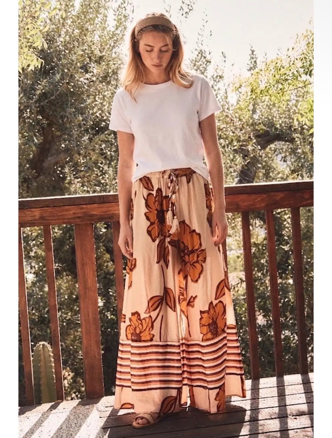 Floral & Striped Palazzo, photo 1 of 2