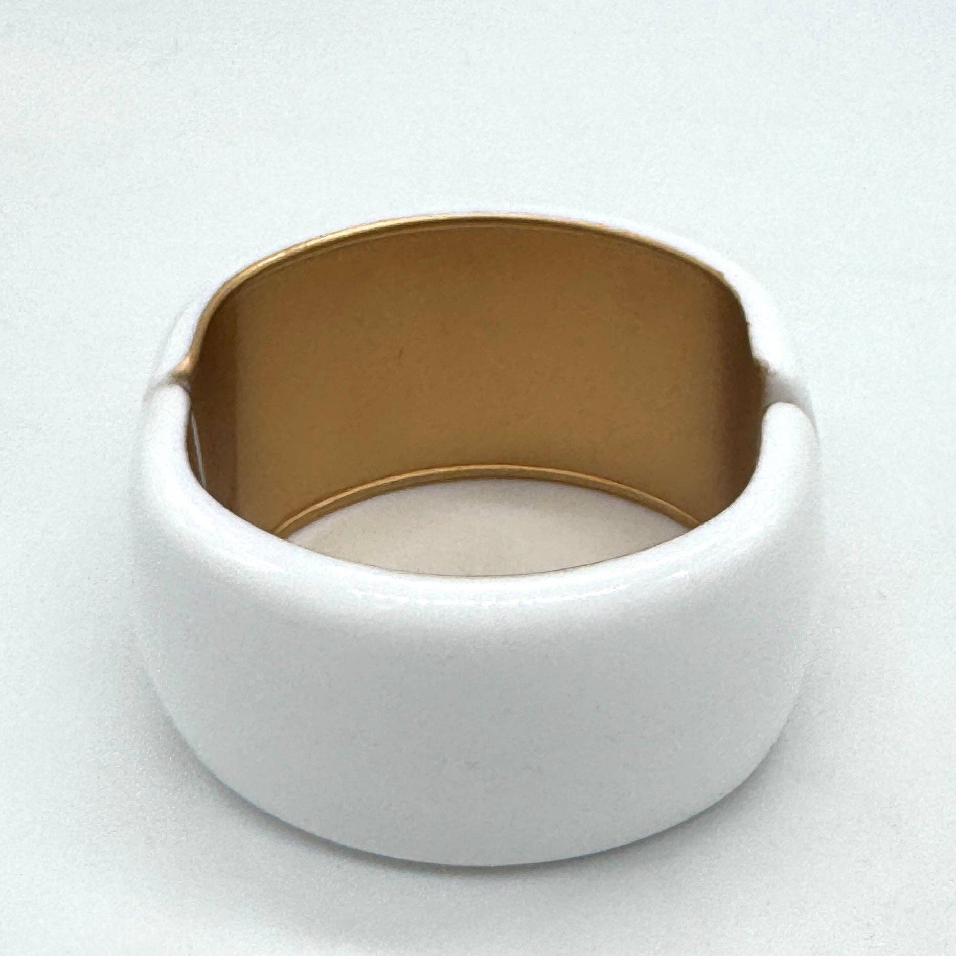 White Gold-Lined Angled Clamper Bracelet, photo 1 of 7