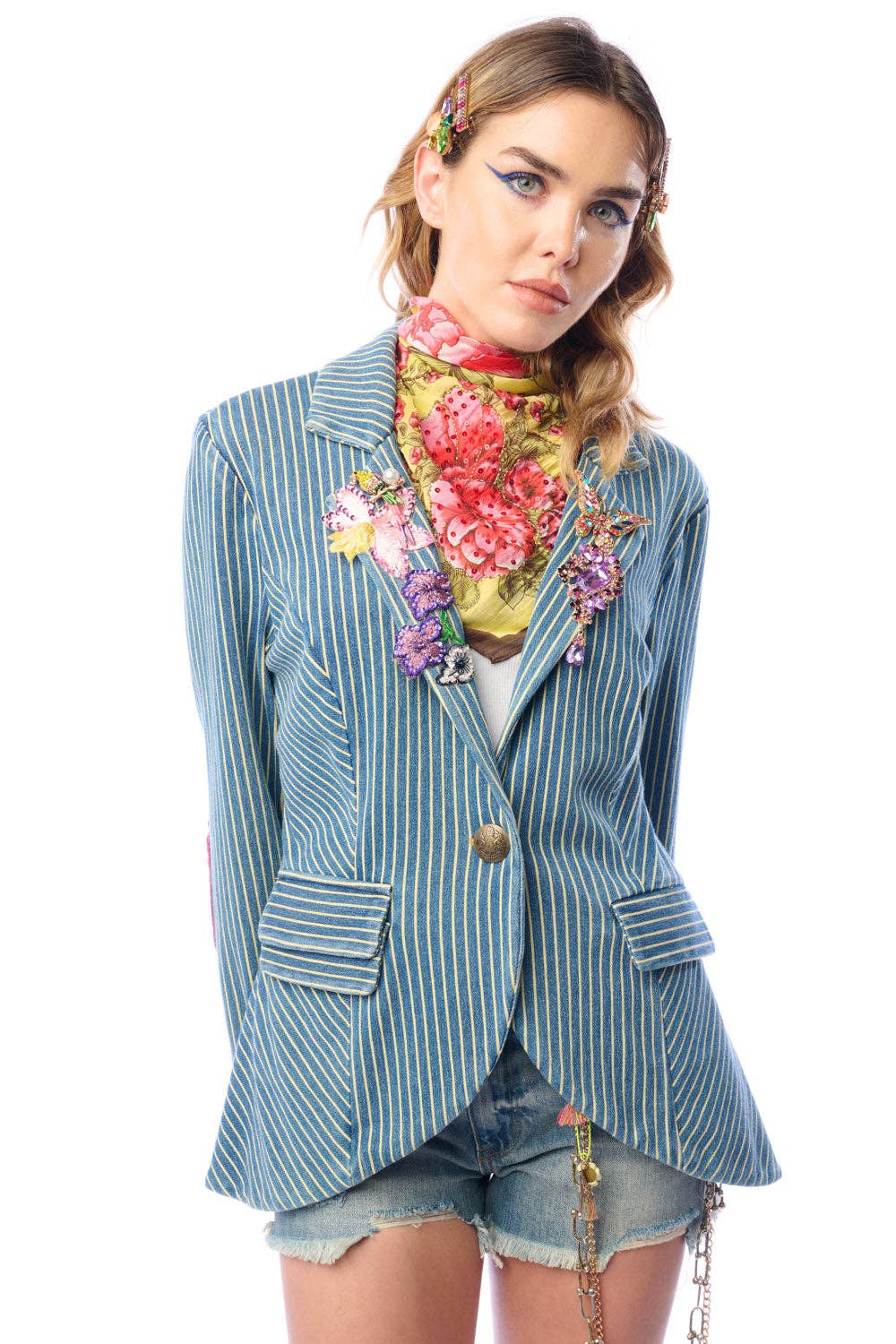 Stripe Denim Blazer, photo 7 of 8