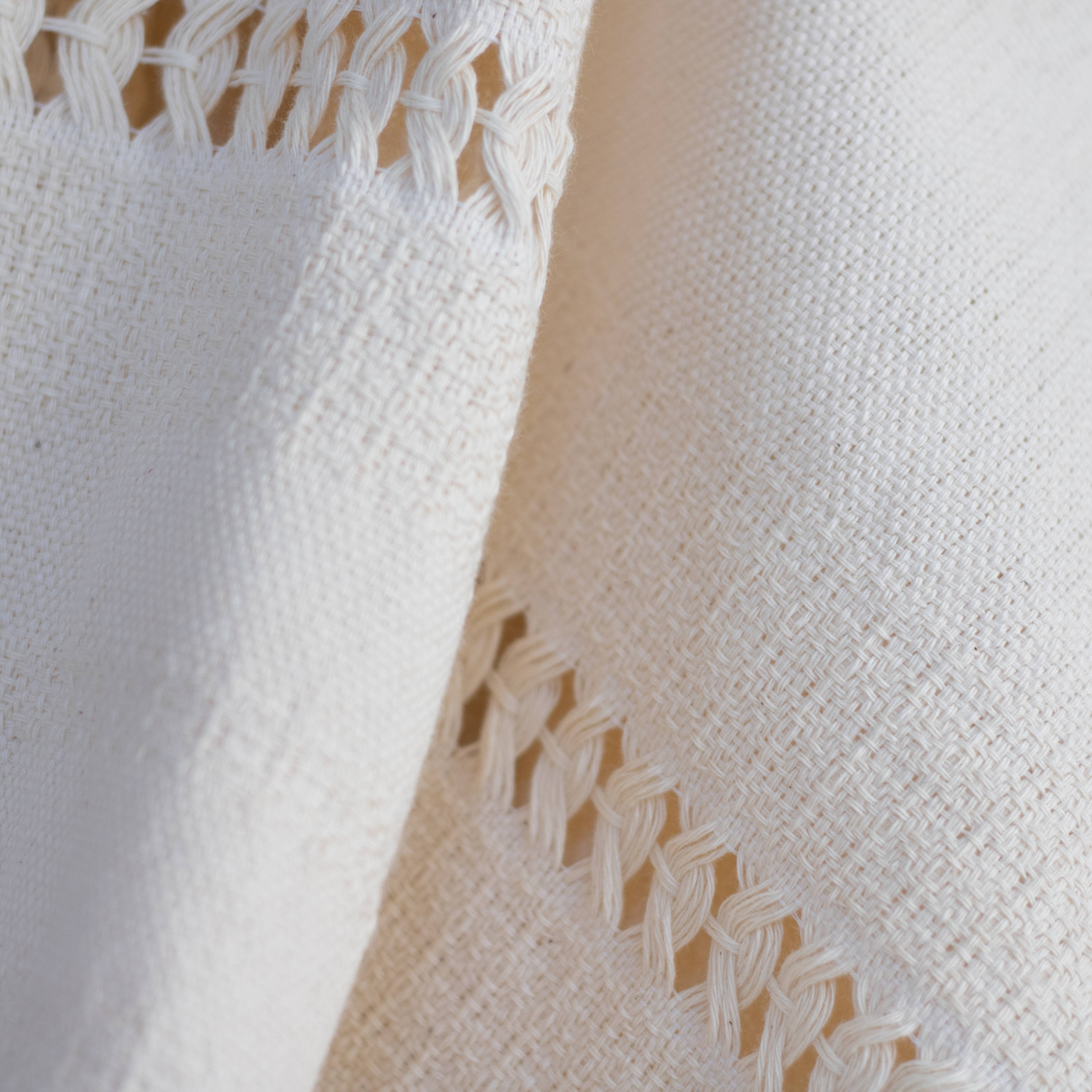 Handwoven Organic Cotton Shawl Wrap - Natural Cotton, photo 7 of 8