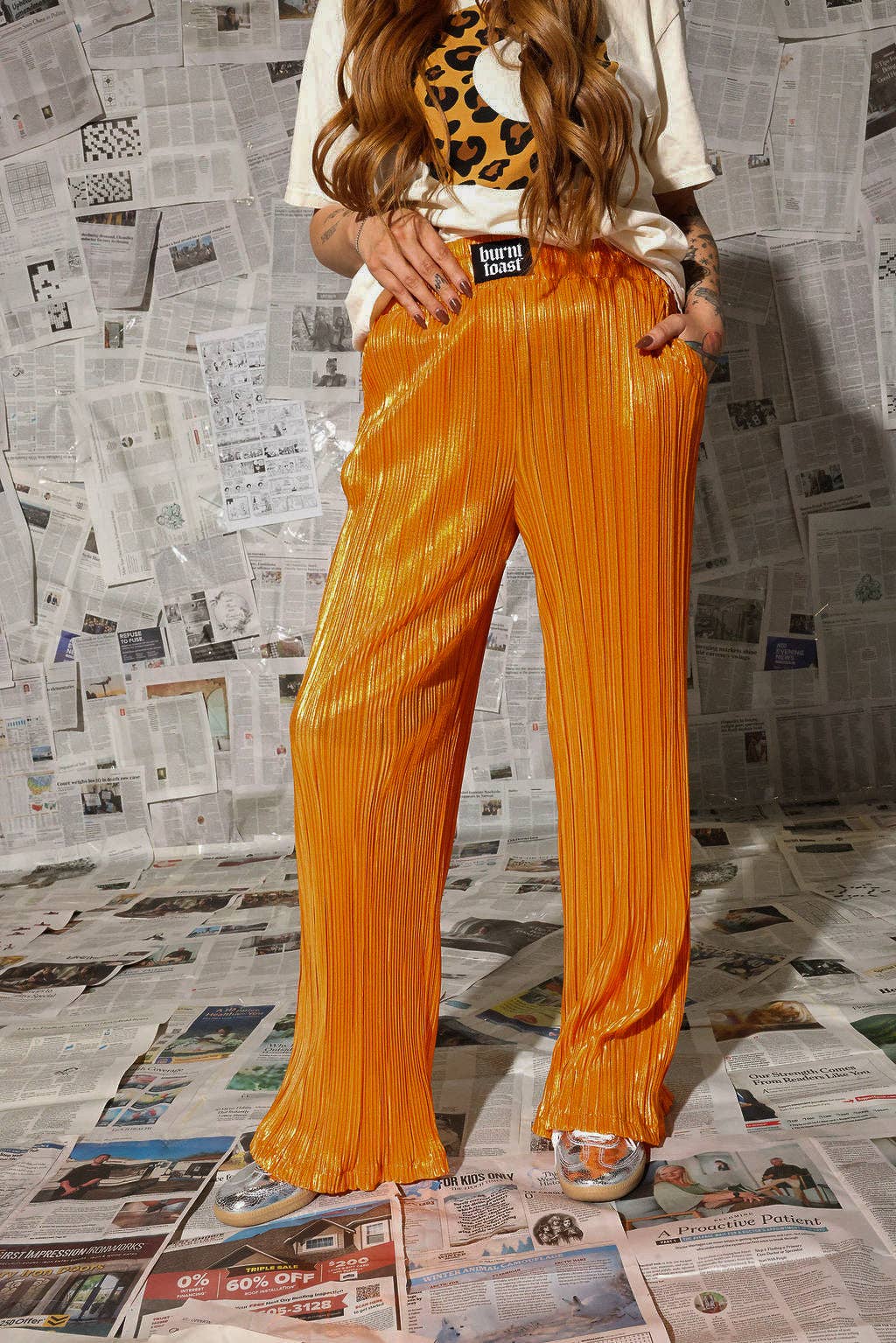 Orange Crush Metallic Pants, photo 1 of 8