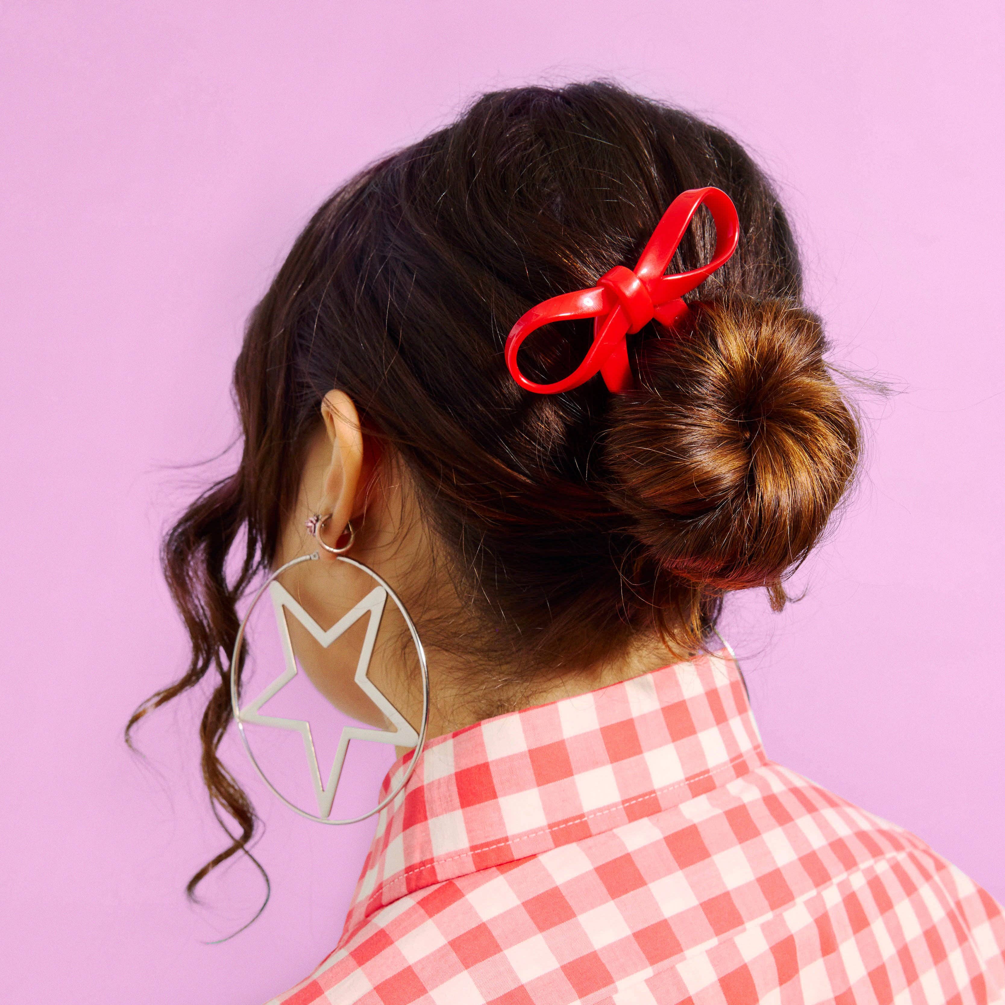 Bow Hairpin in Small Cherry, photo 4 of 6