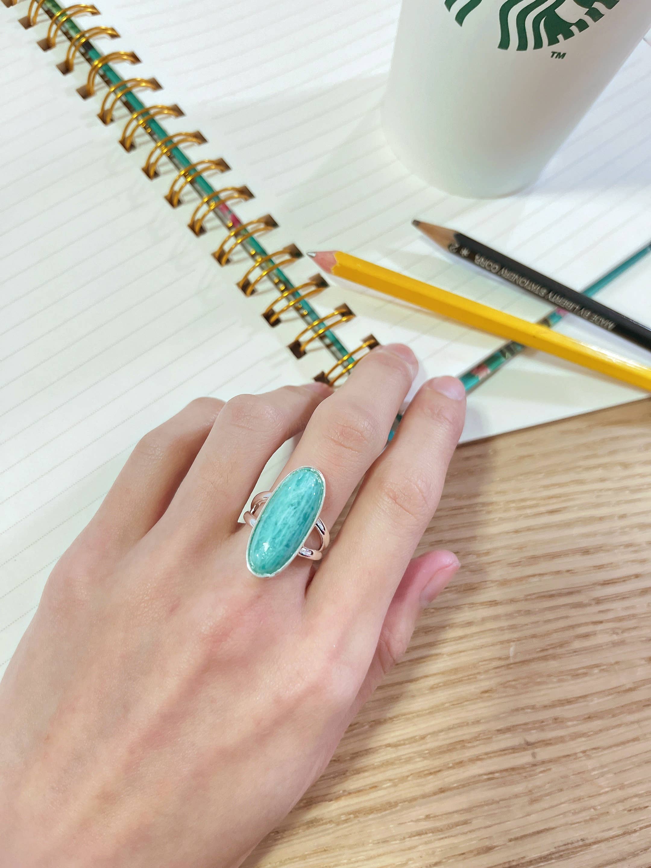 Amazonite Oval Cabochon Ring, photo 3 of 3