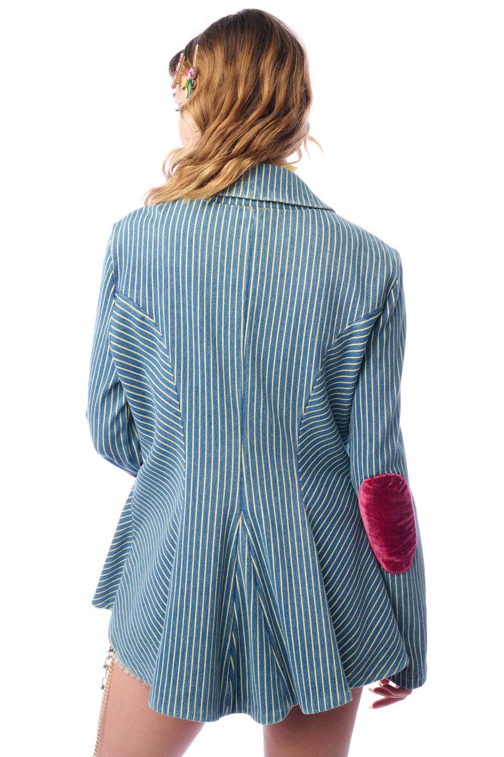 Stripe Denim Blazer, photo 2 of 8