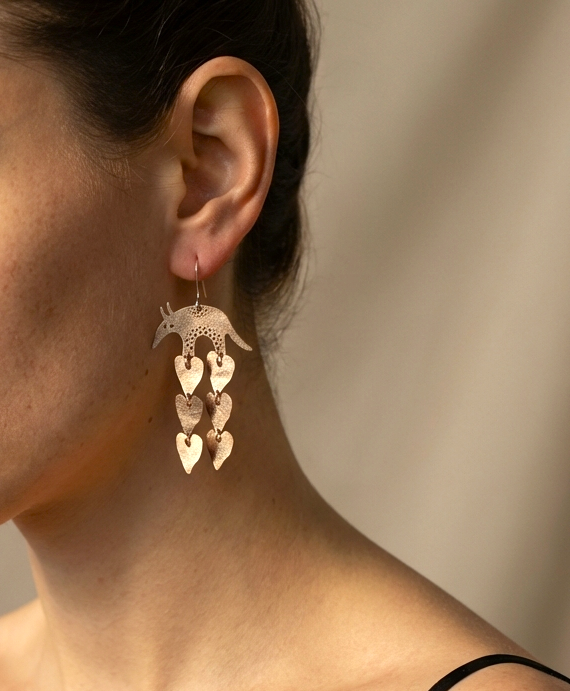Brass Armadillo Earrings, photo 2 of 5