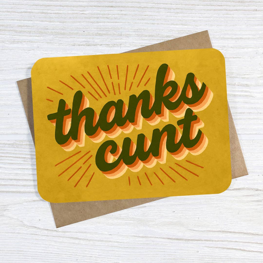 Thanks Cunt – Funny Retro Thank You Card, photo 2 of 5