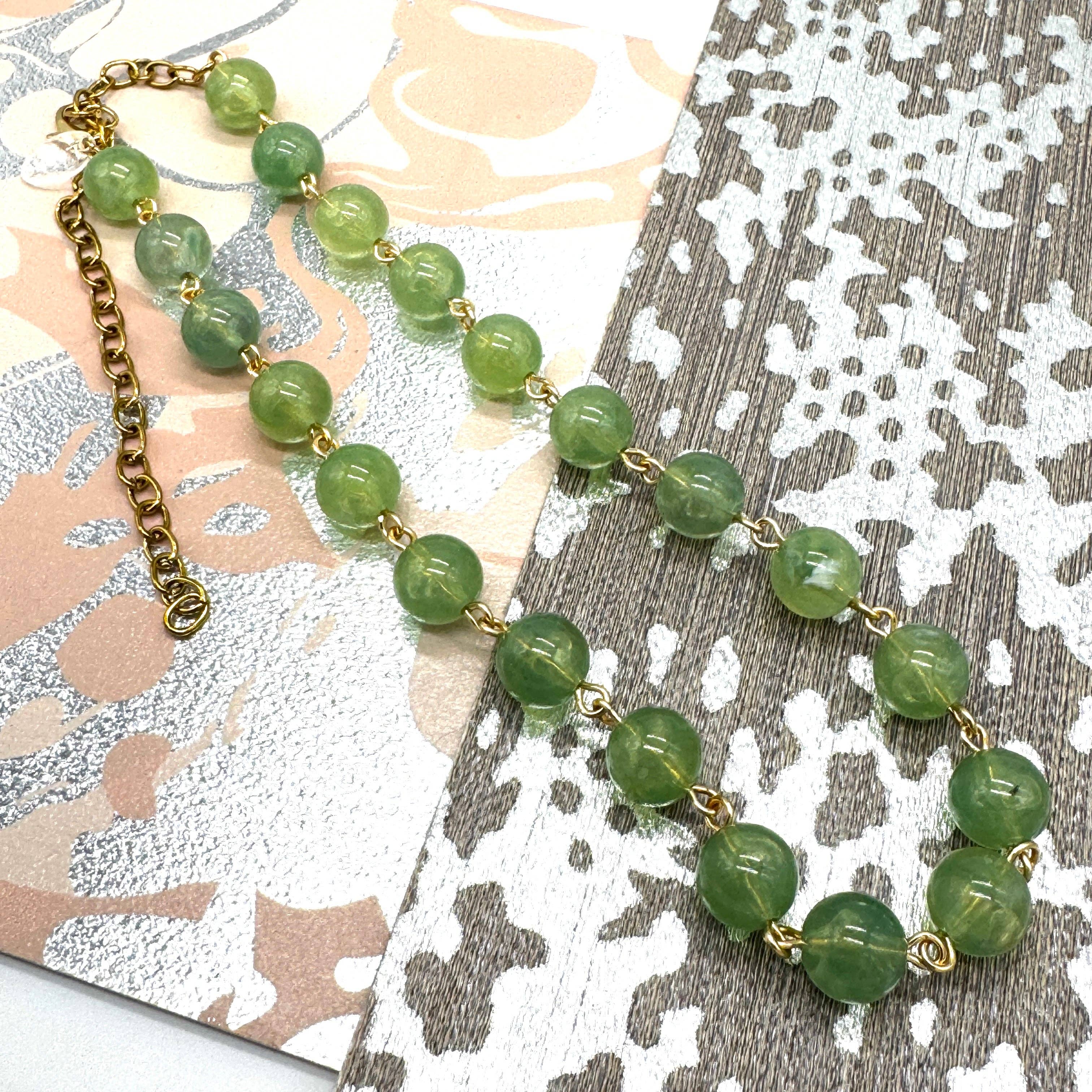 Sage Green Marbled Amelia Necklace, photo 6 of 6