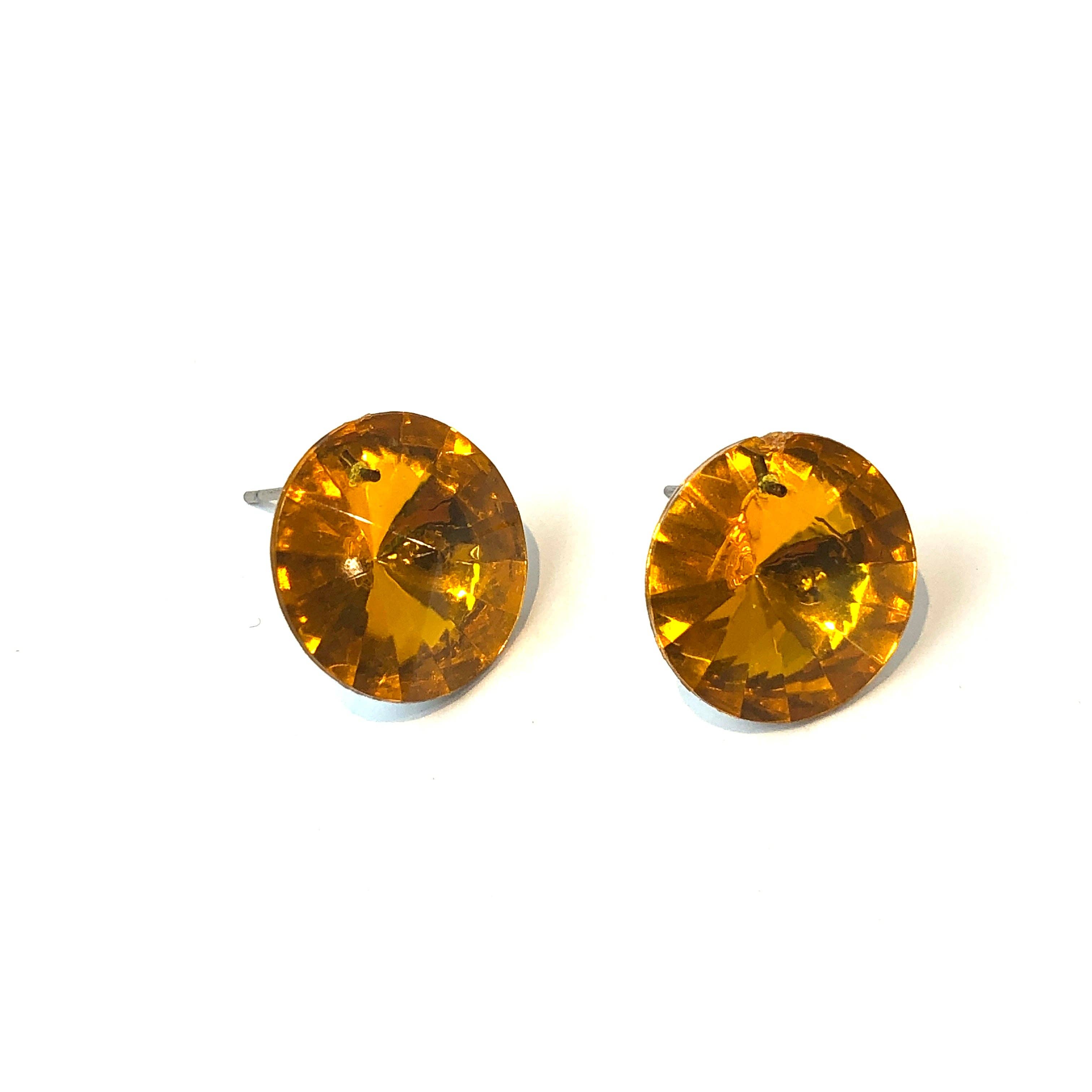 Topaz Jumbo Coin Shine-On Stud Earrings, photo 2 of 5