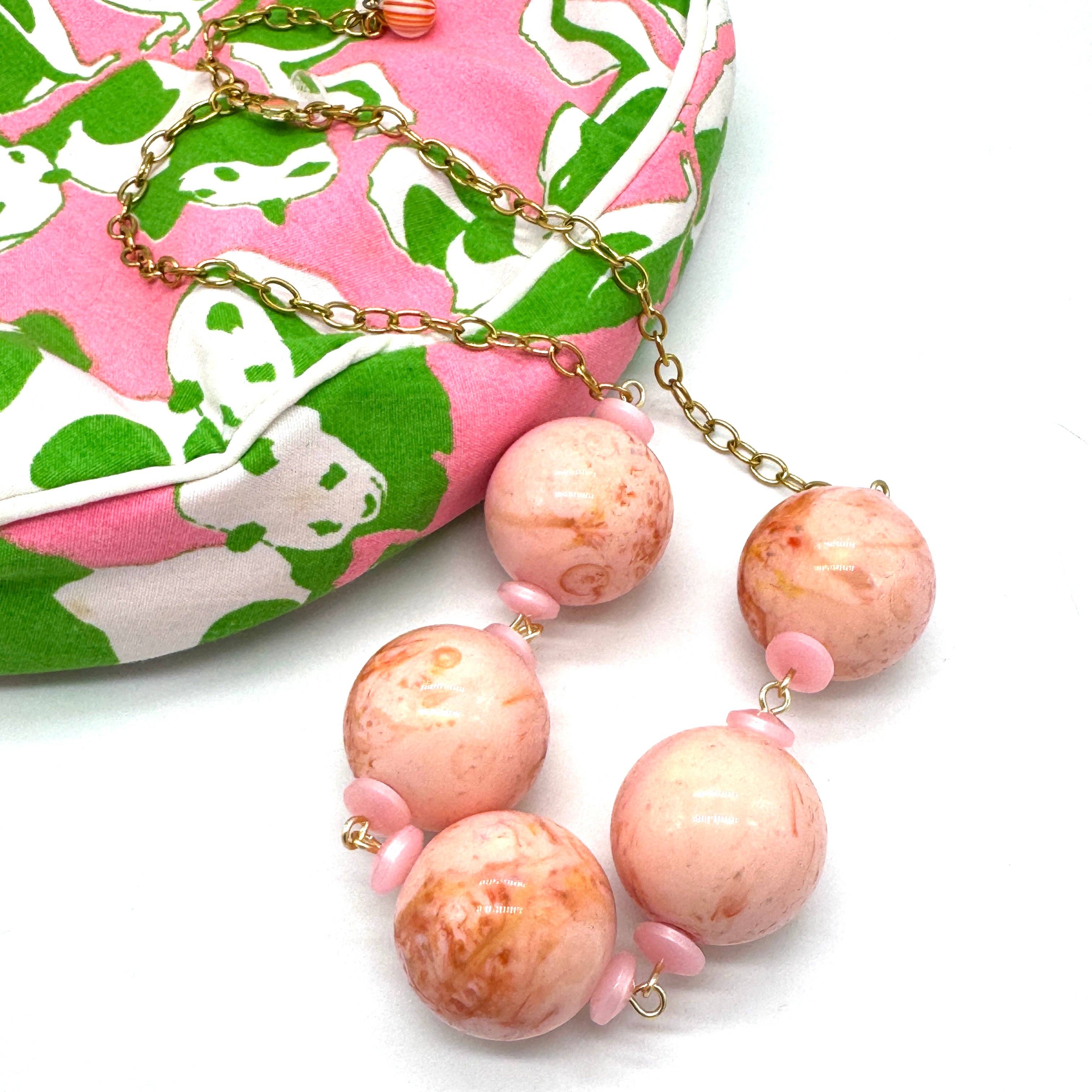Peaches & Cream Orb Necklace, photo 4 of 5