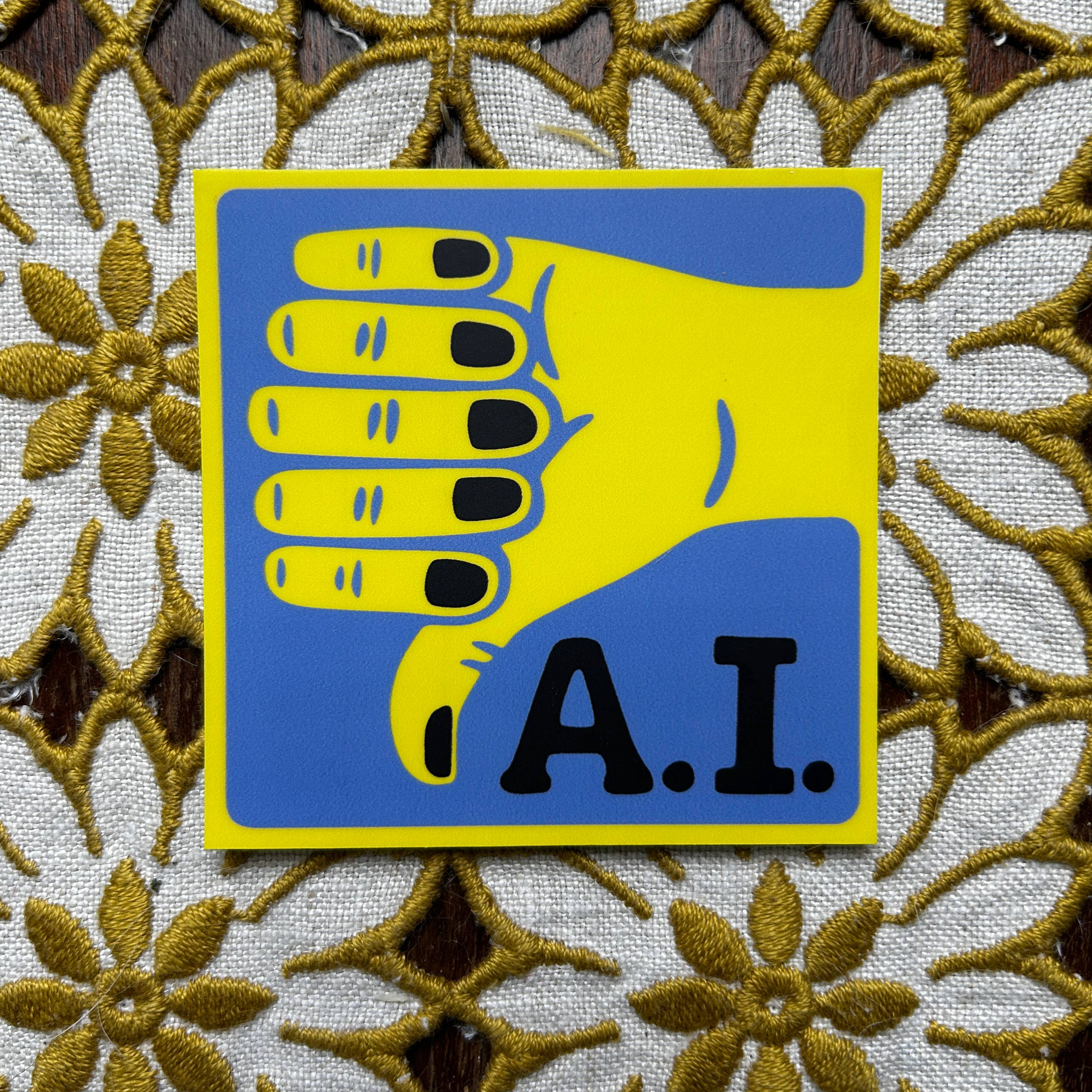 Thumbs Down to AI - Anti-Artificial Intelligence Sticker, photo 3 of 3