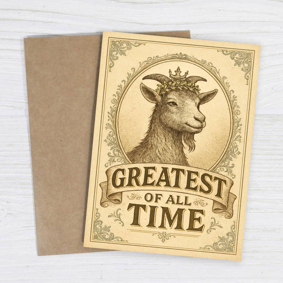 Greatest of All Time Goat – Funny Appreciation Card, photo 2 of 5